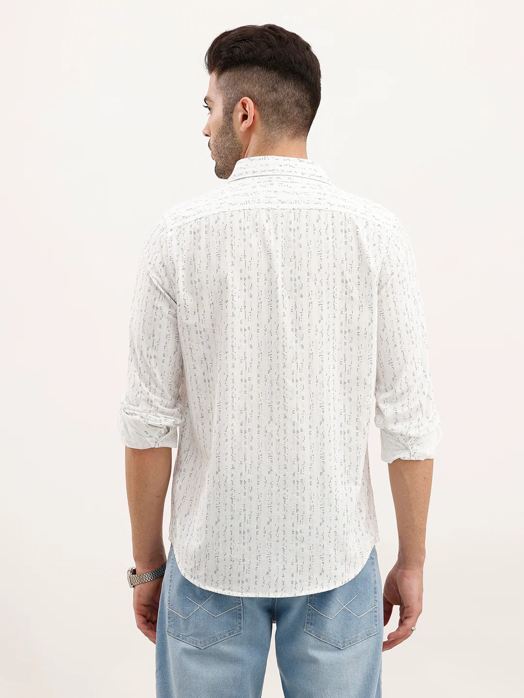 Slim Fit AOP Shirt | White - Image 3