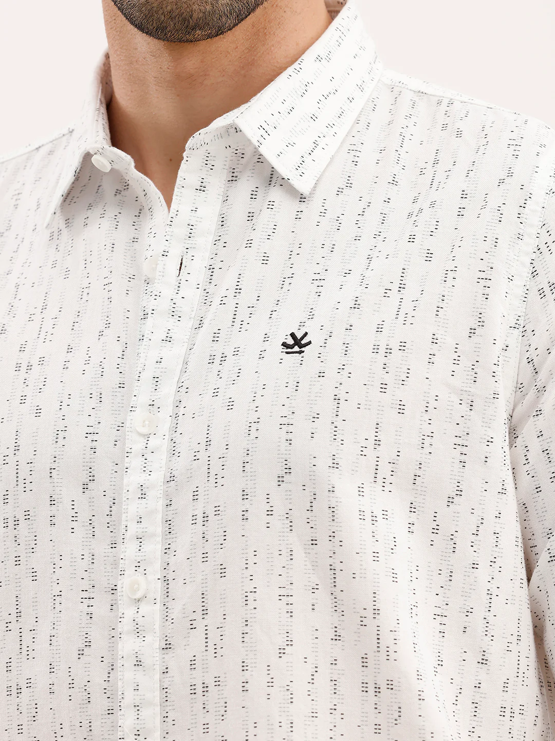 Slim Fit AOP Shirt | White - Image 5