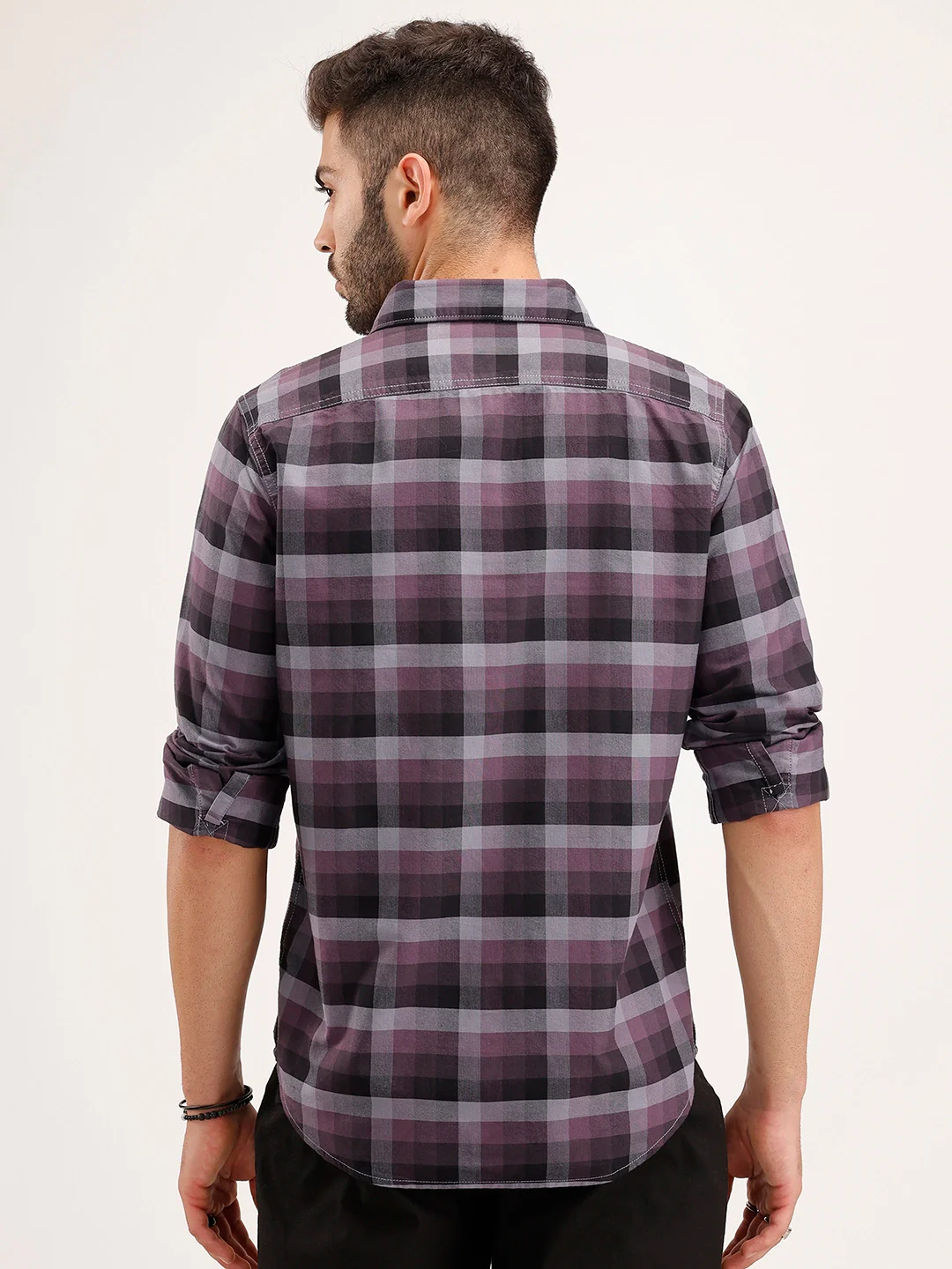 Regular Fit Checkered Shirt | Black - Image 3