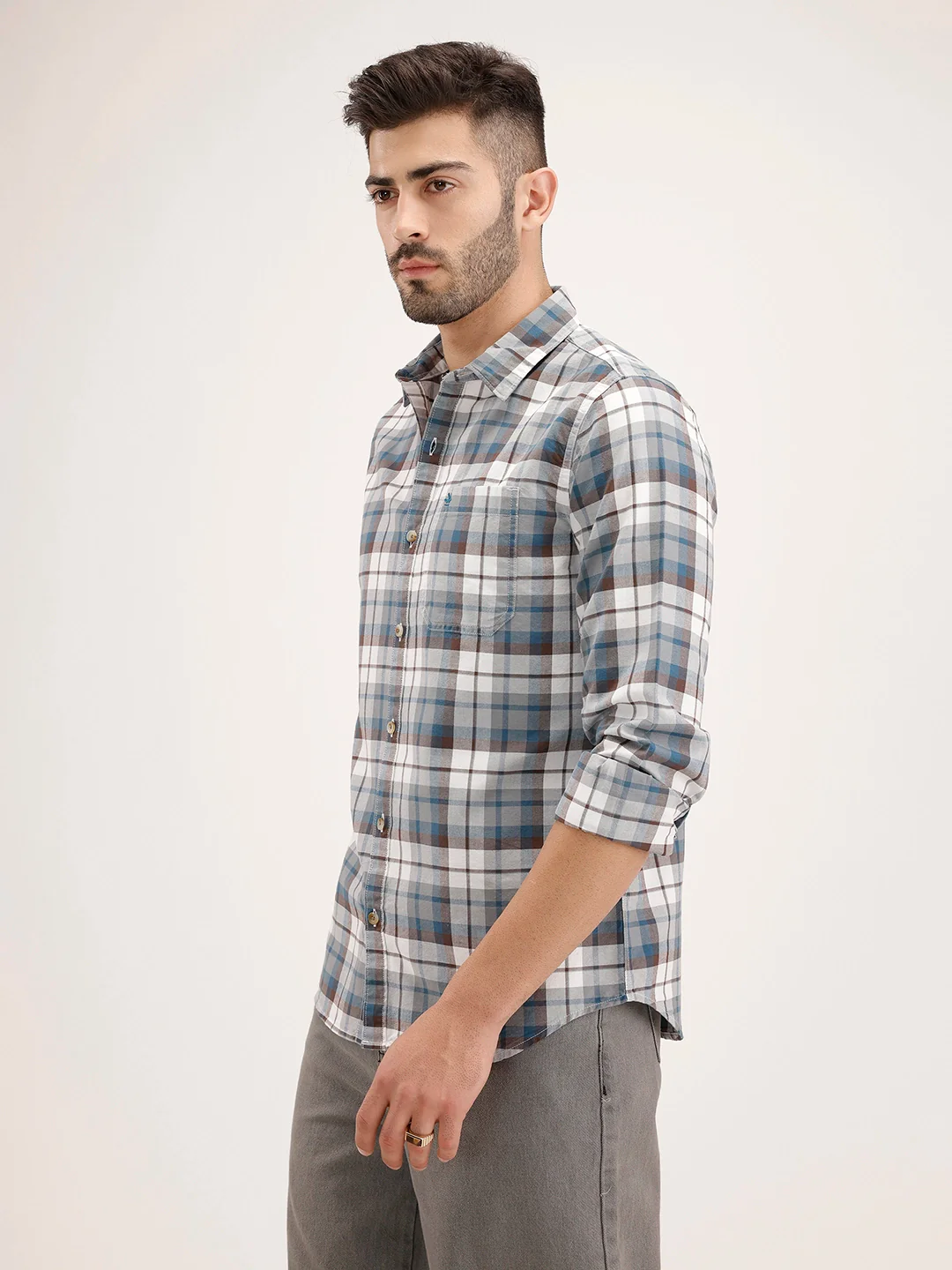 Regular Fit Checkered Shirt | Blue - Image 4
