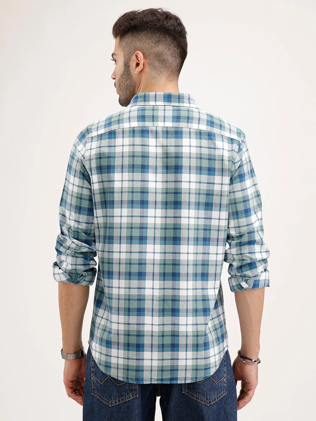 Regular Fit Checkered Shirt | Blue - Image 3