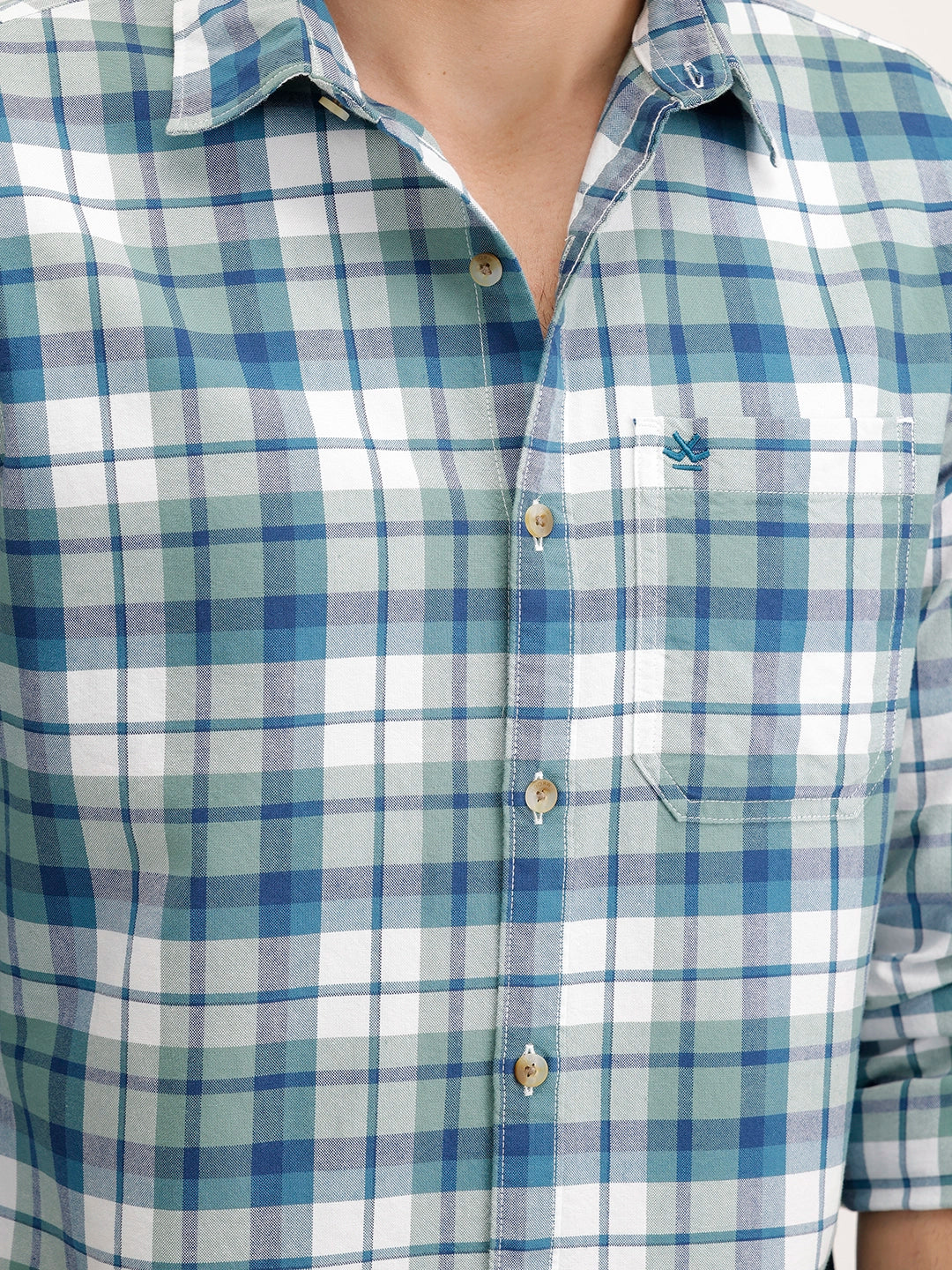 Regular Fit Checkered Shirt | Blue - Image 5