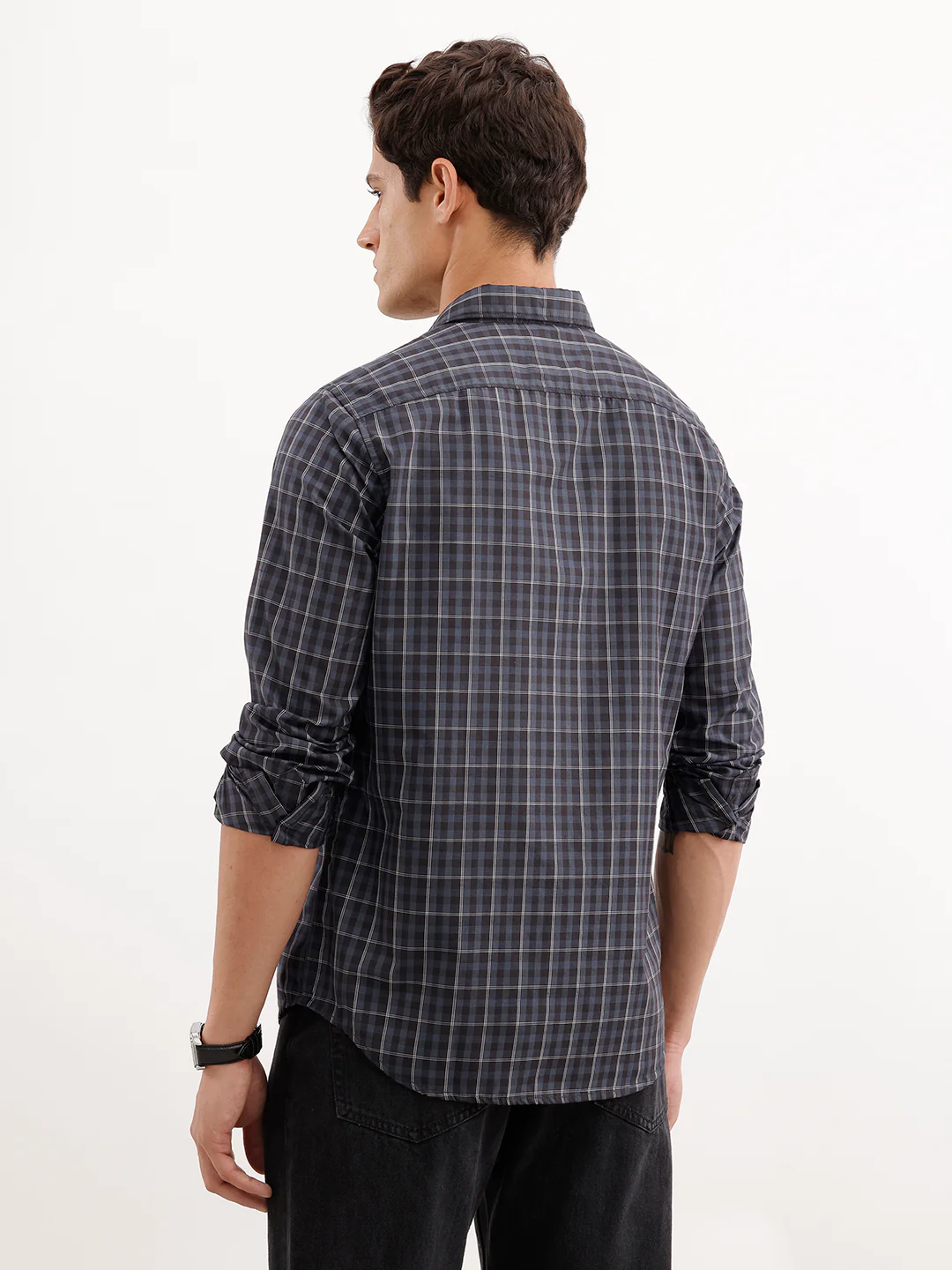 Regular Fit Checkered Shirt  | Blue - Image 3