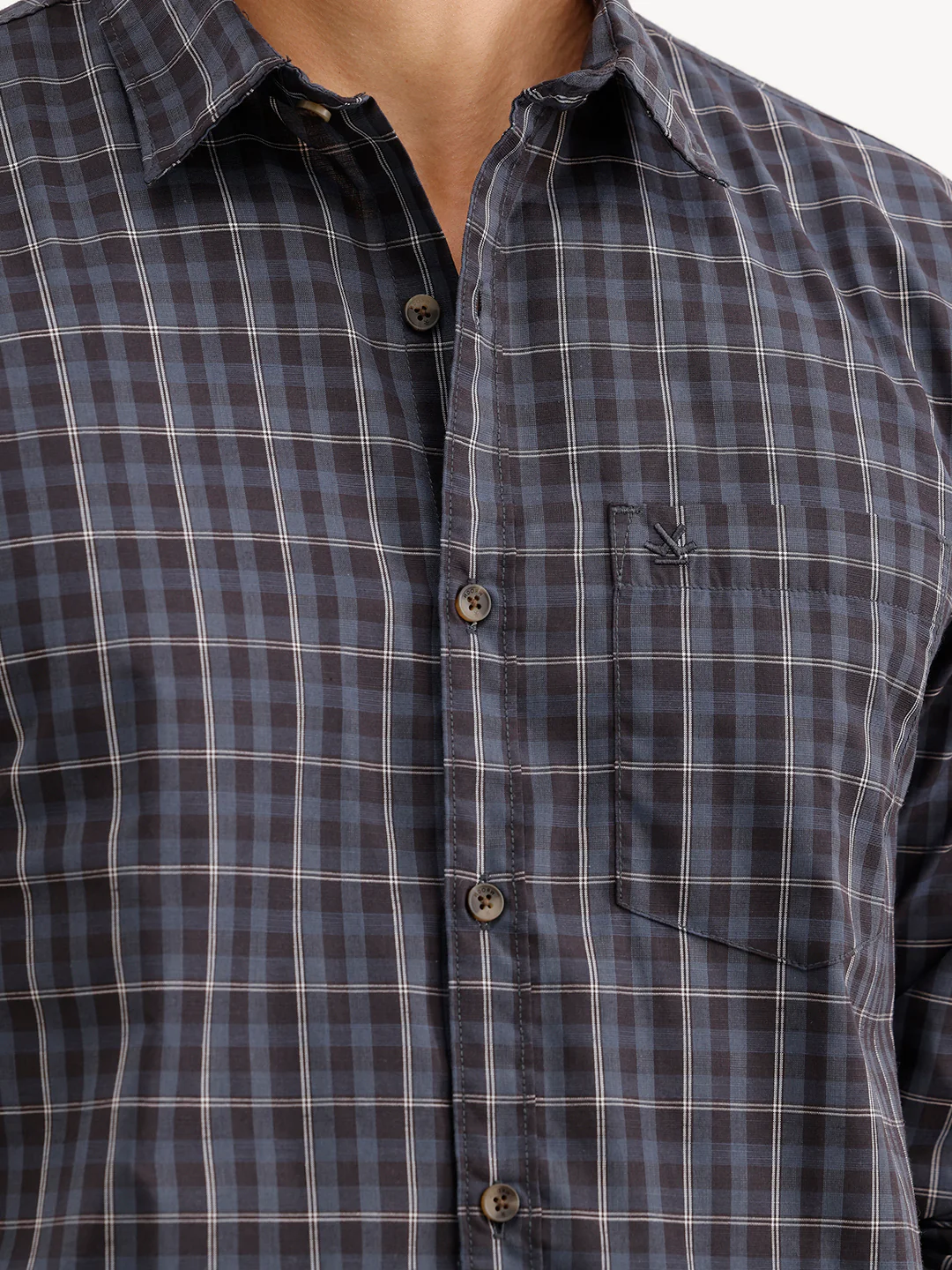 Regular Fit Checkered Shirt  | Blue - Image 5