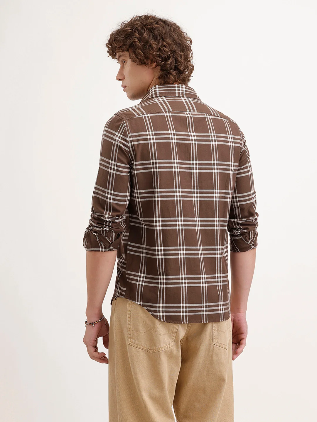 Regular Fit Checkered Shirt | Brown - Image 3