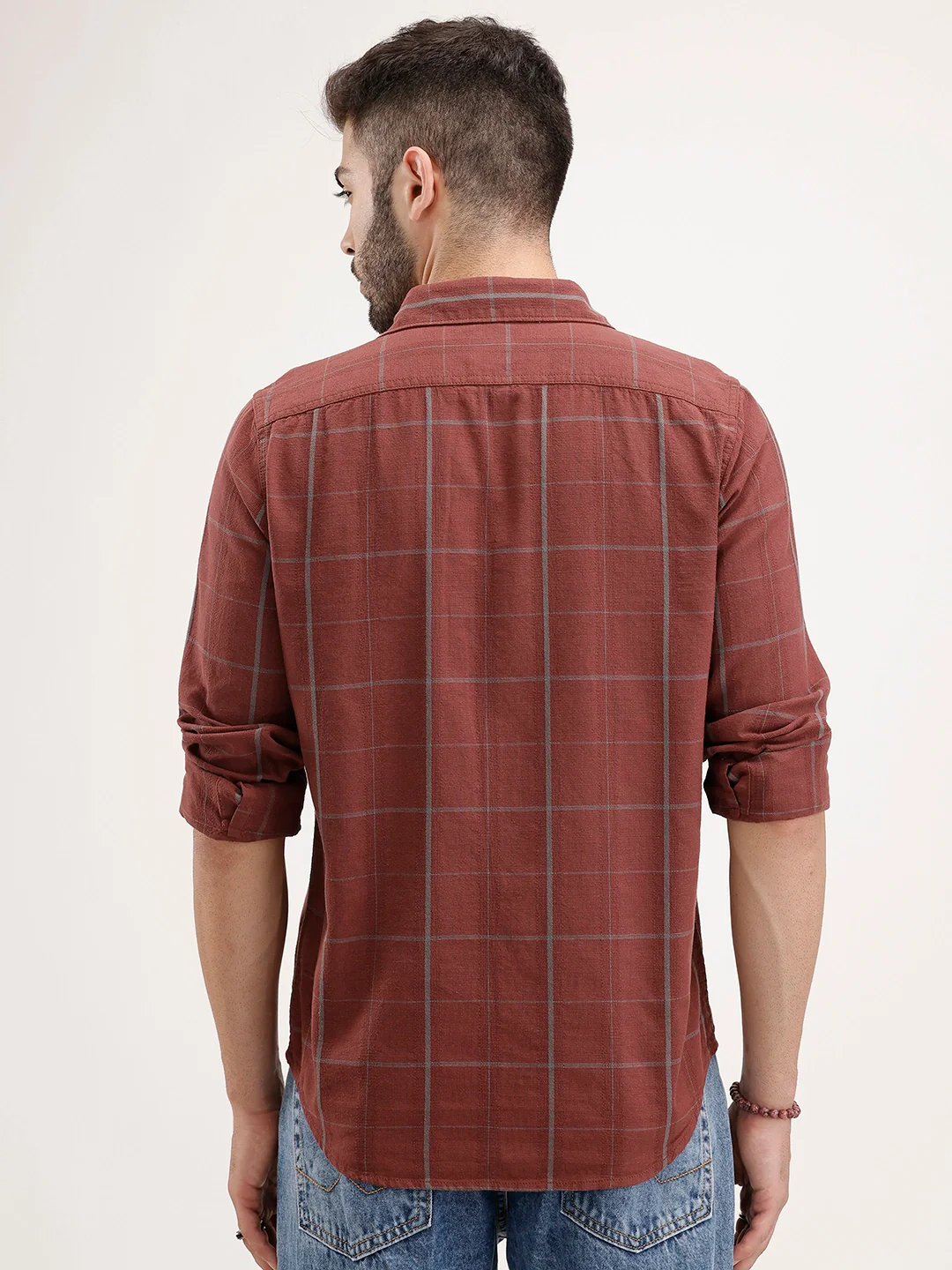 Regular Fit Checkered Shirt | Brown - Image 3