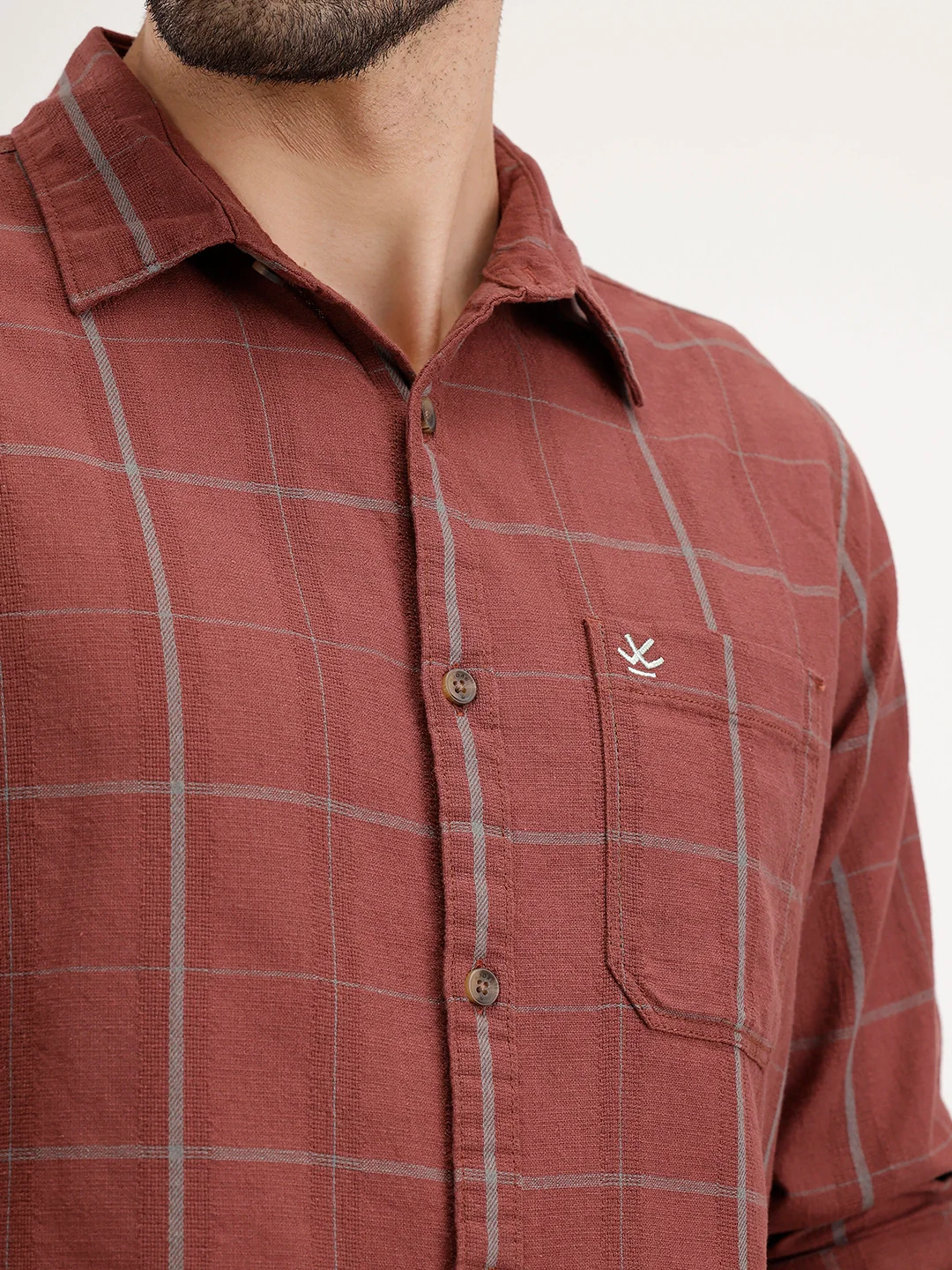 Regular Fit Checkered Shirt | Brown - Image 5