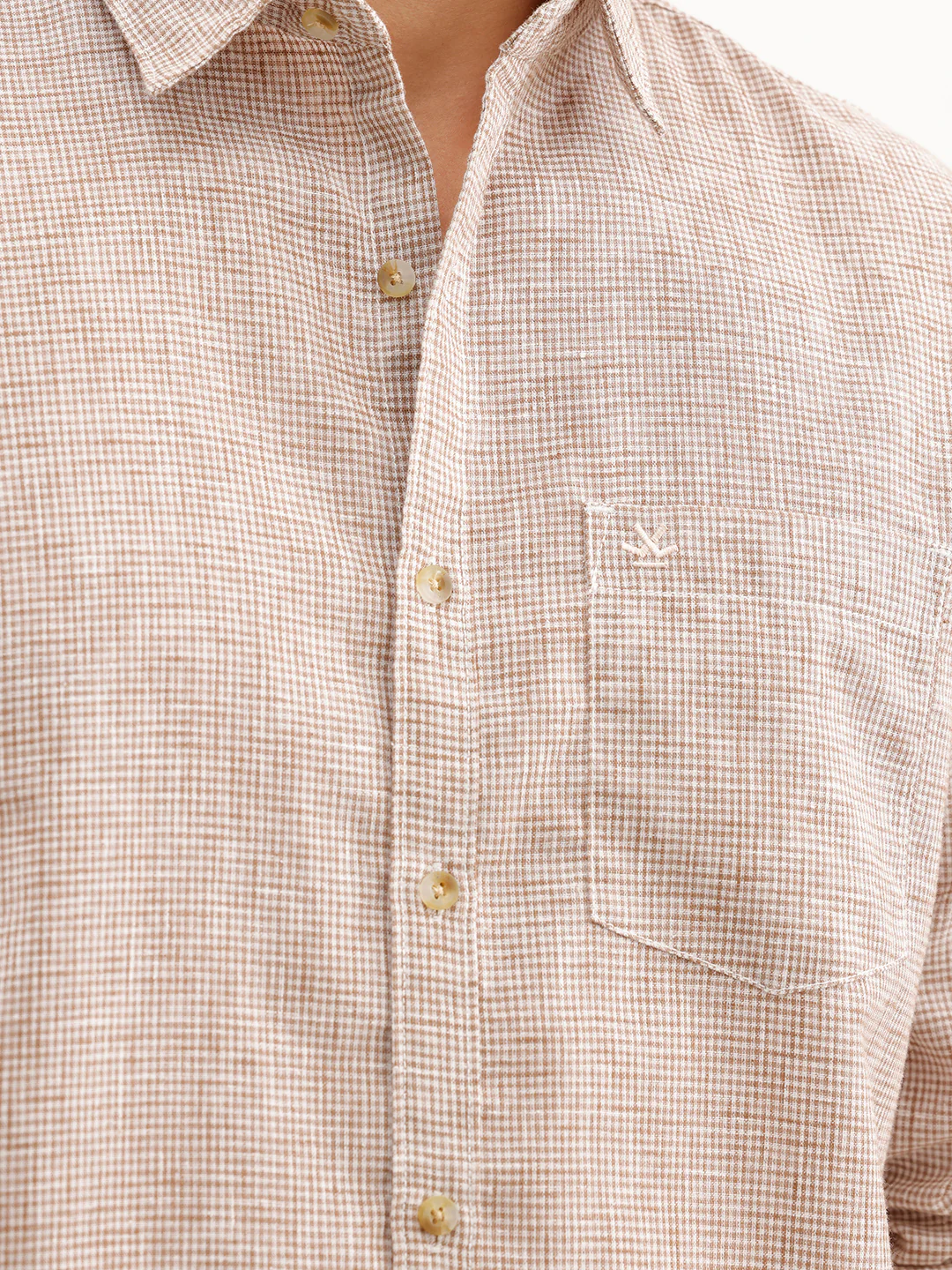 Regular Fit Checkered Shirt  | Brown - Image 5