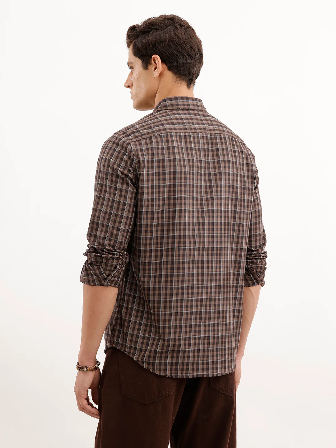 Regular Fit Checkered Shirt  | Brown - Image 3