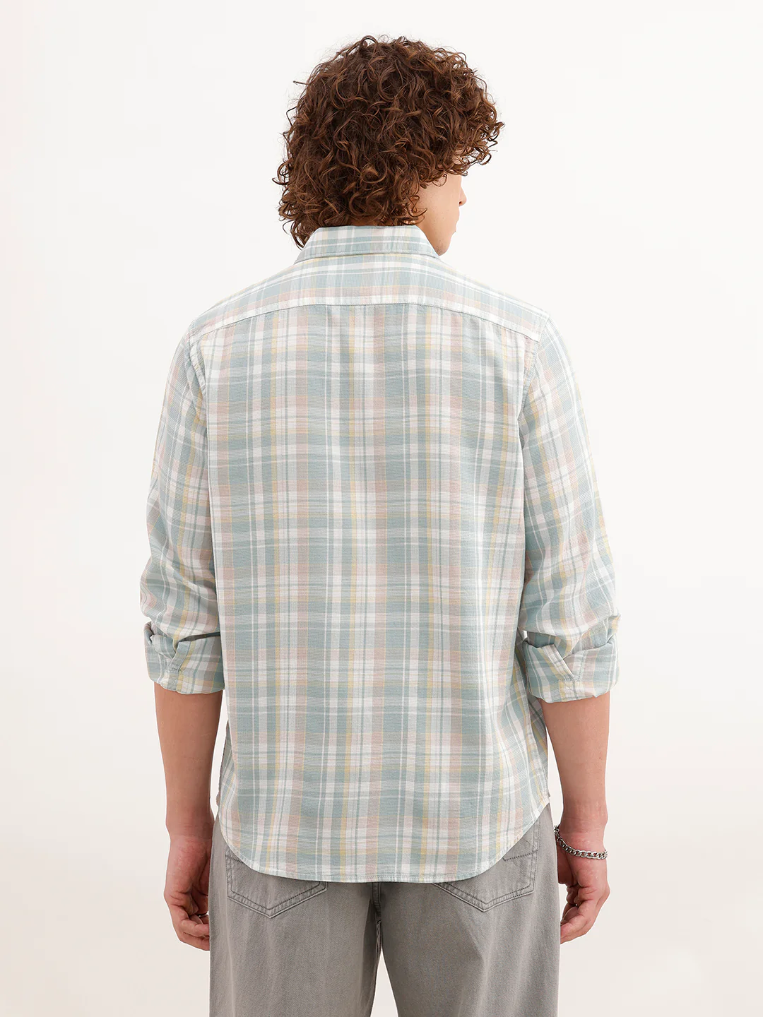 Regular Fit Checkered Shirt | Green - Image 3