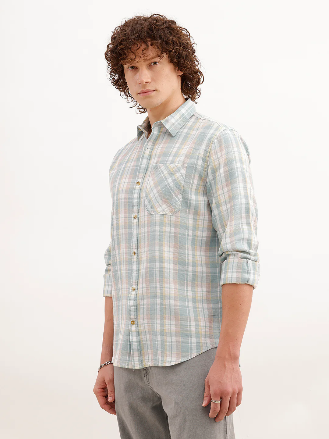 Regular Fit Checkered Shirt | Green - Image 4