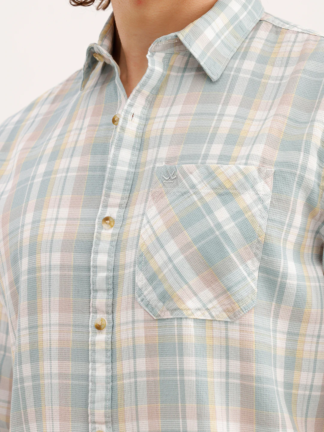 Regular Fit Checkered Shirt | Green - Image 5