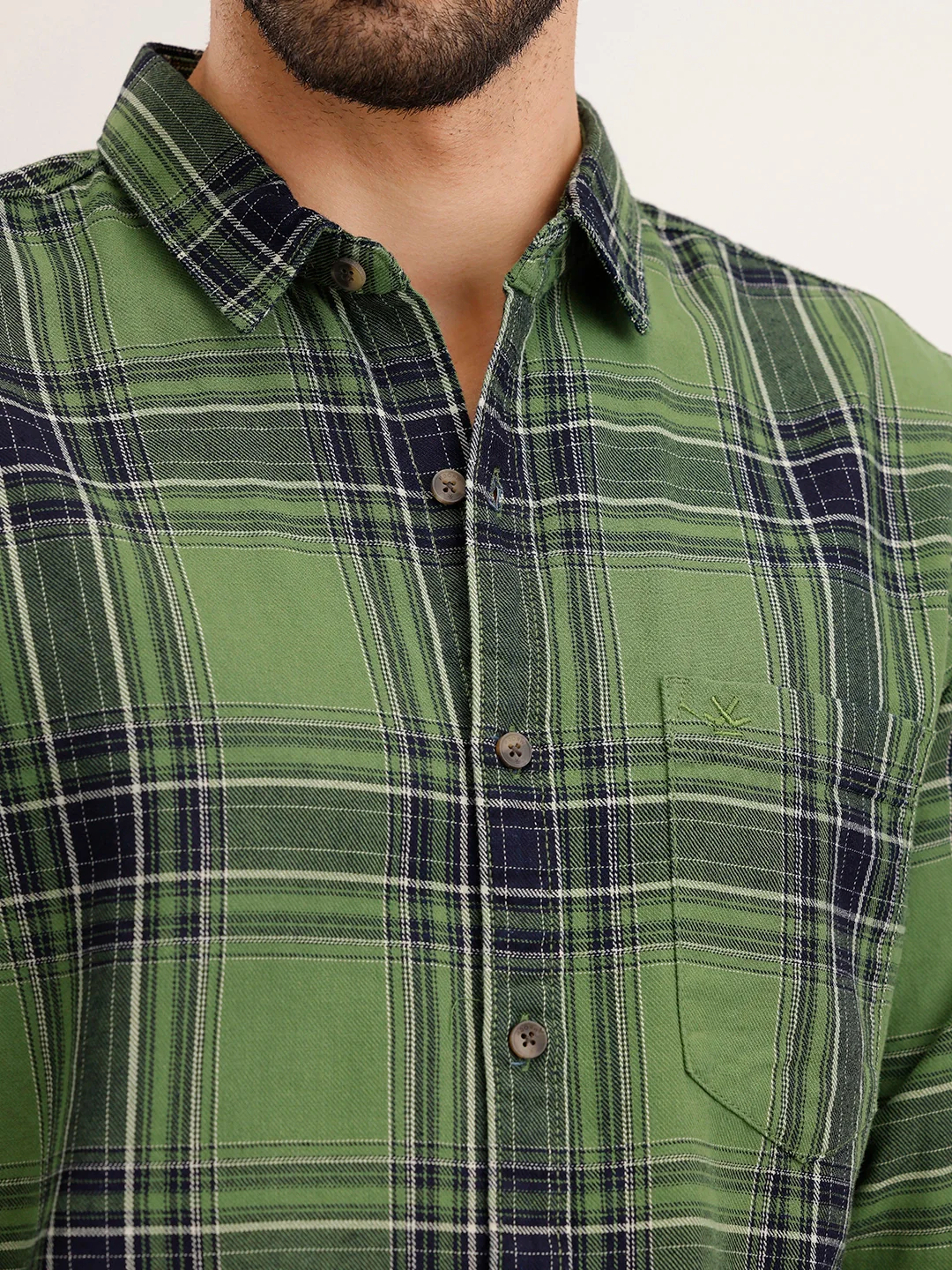 Regular Fit Checkered Shirt | Green - Image 5