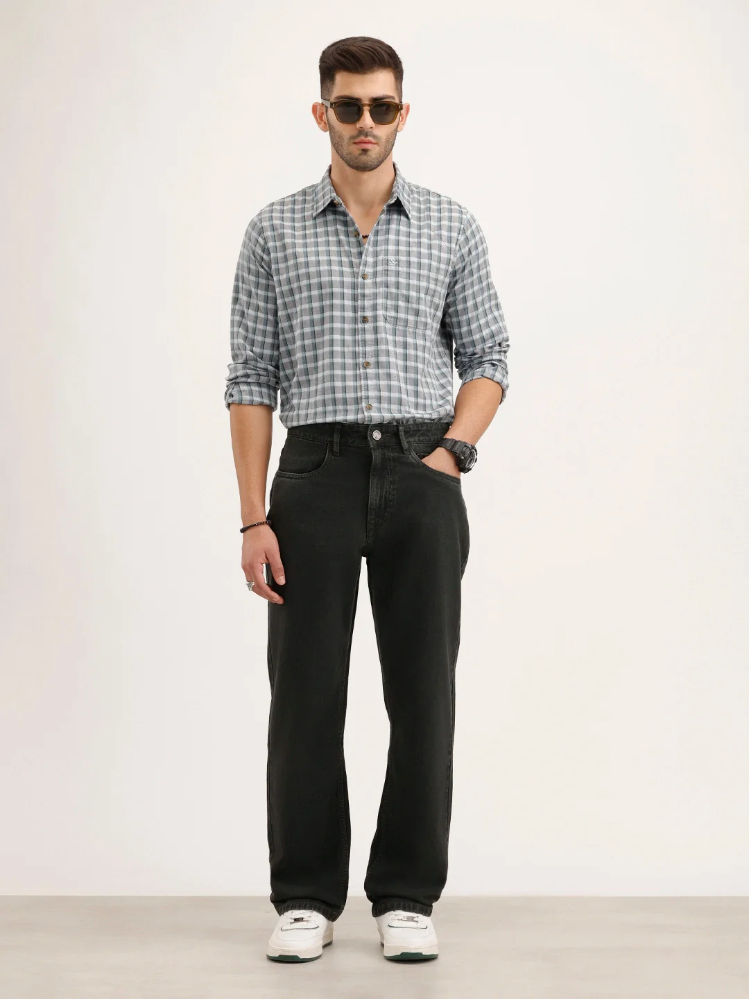 Regular Fit Checkered Shirt | Green - Image 2