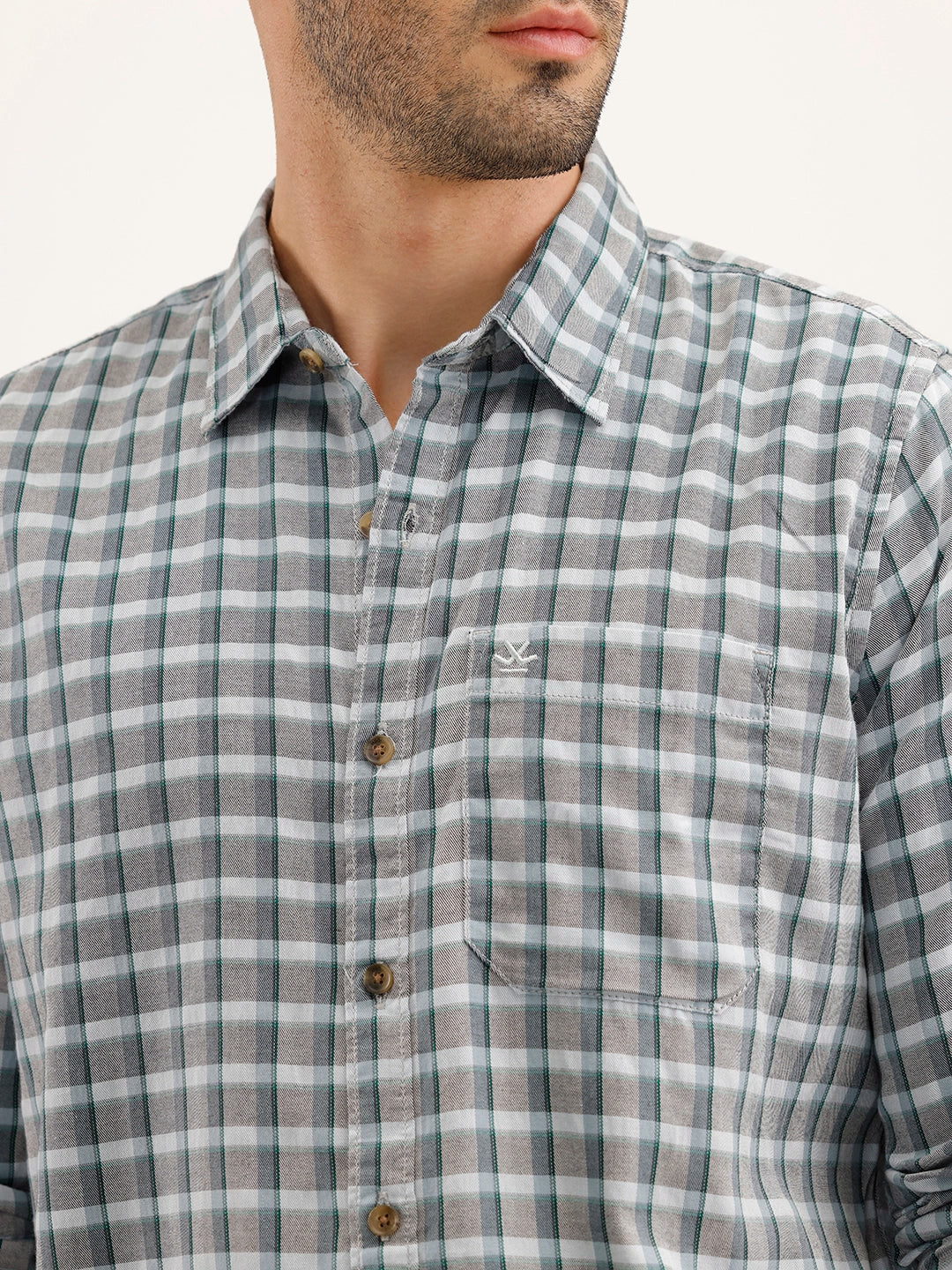 Regular Fit Checkered Shirt | Green - Image 5