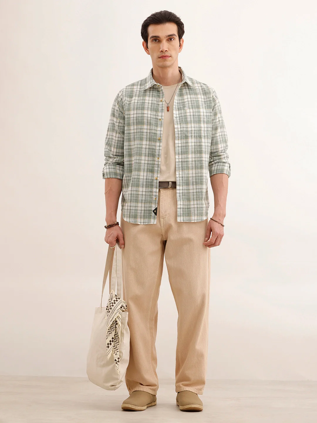 Regular Fit Checkered Shirt | Green - Image 2