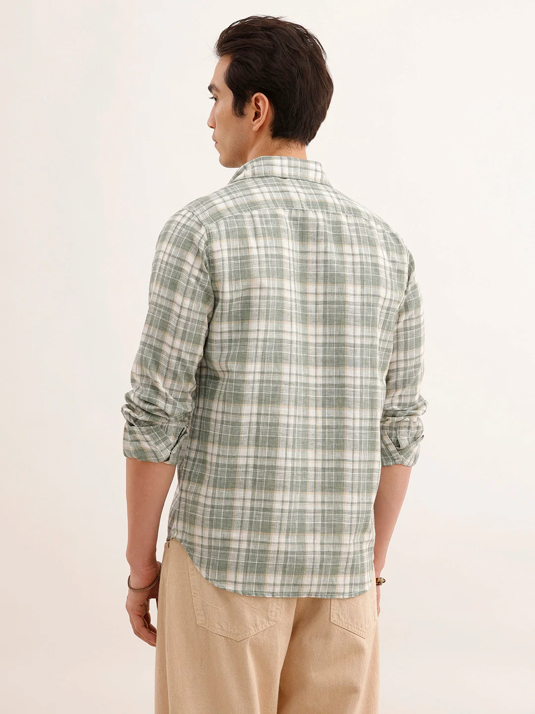 Regular Fit Checkered Shirt | Green - Image 3