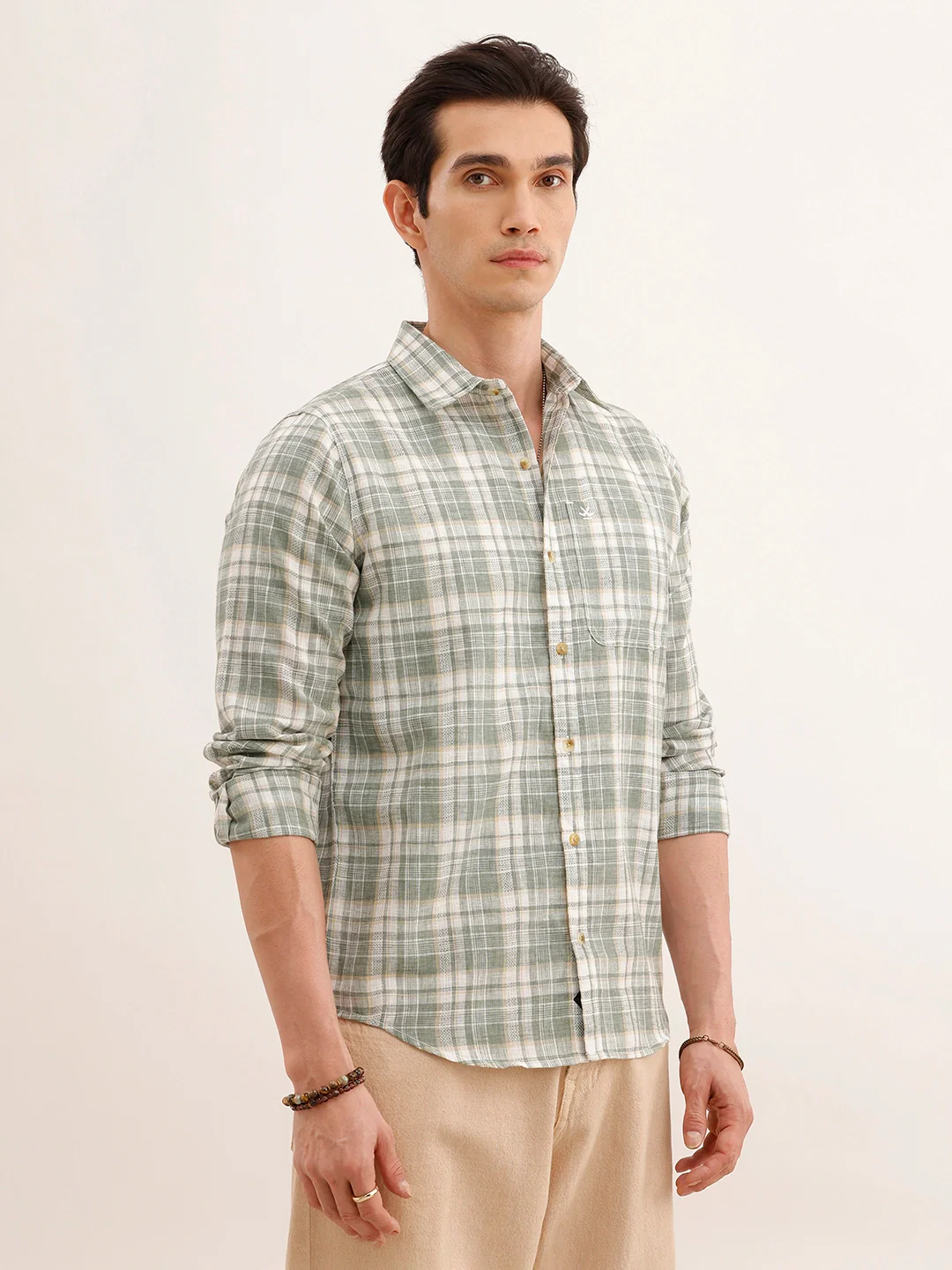 Regular Fit Checkered Shirt | Green - Image 4