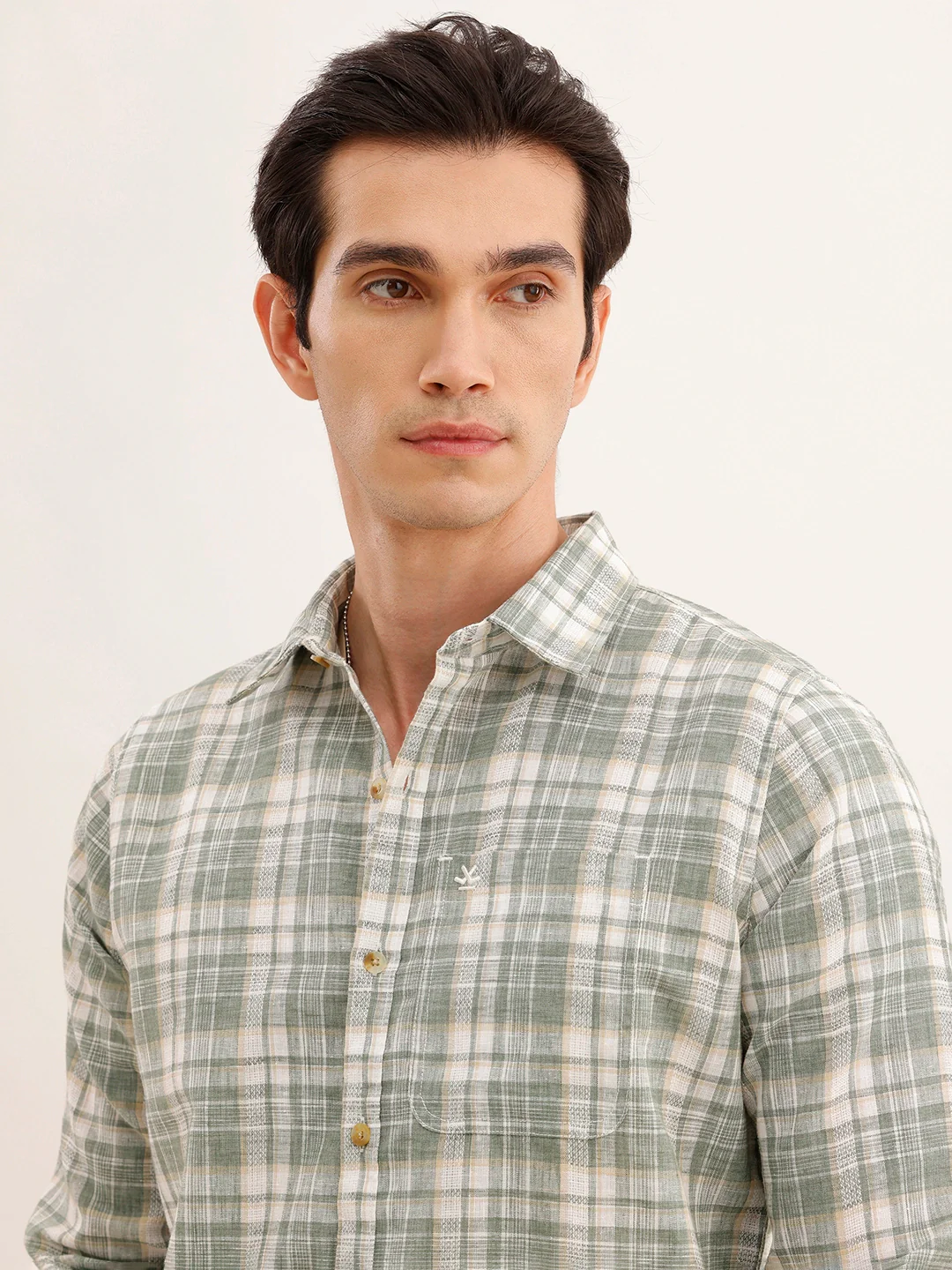 Regular Fit Checkered Shirt | Green - Image 5