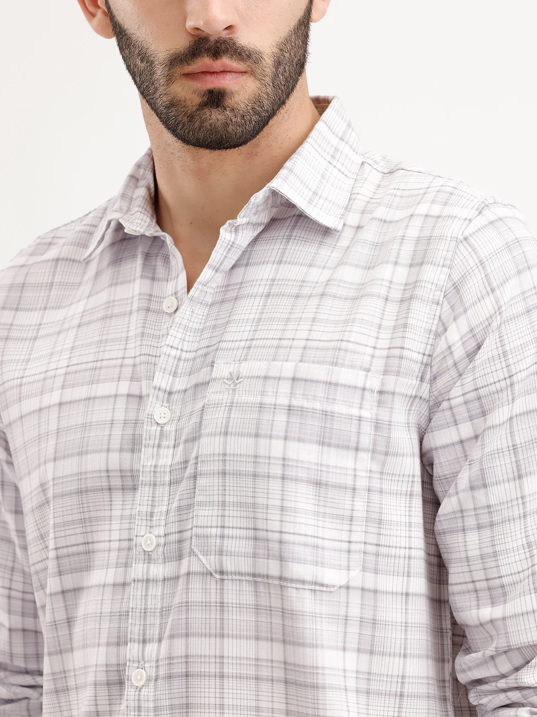 Regular Fit Checkered Shirt | Grey - Image 5