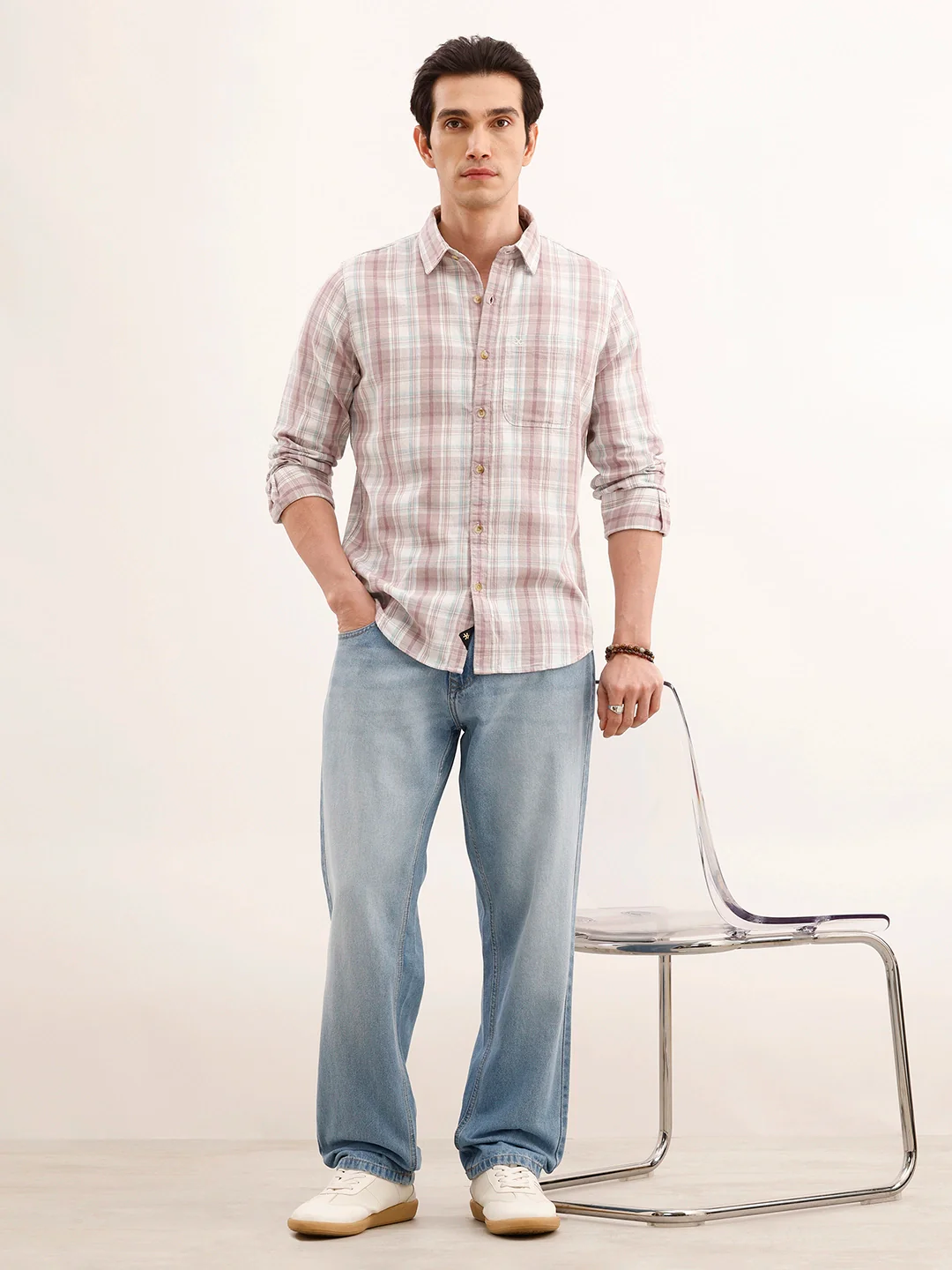 Regular Fit Checkered Shirt | Grey - Image 2
