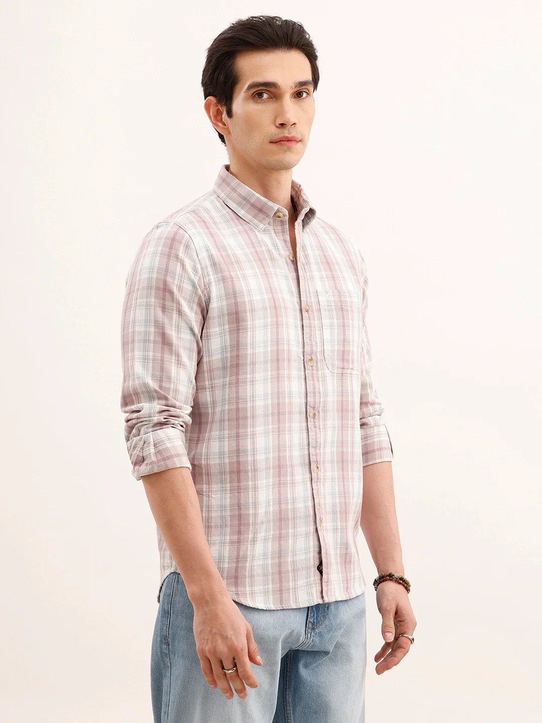 Regular Fit Checkered Shirt | Grey - Image 4