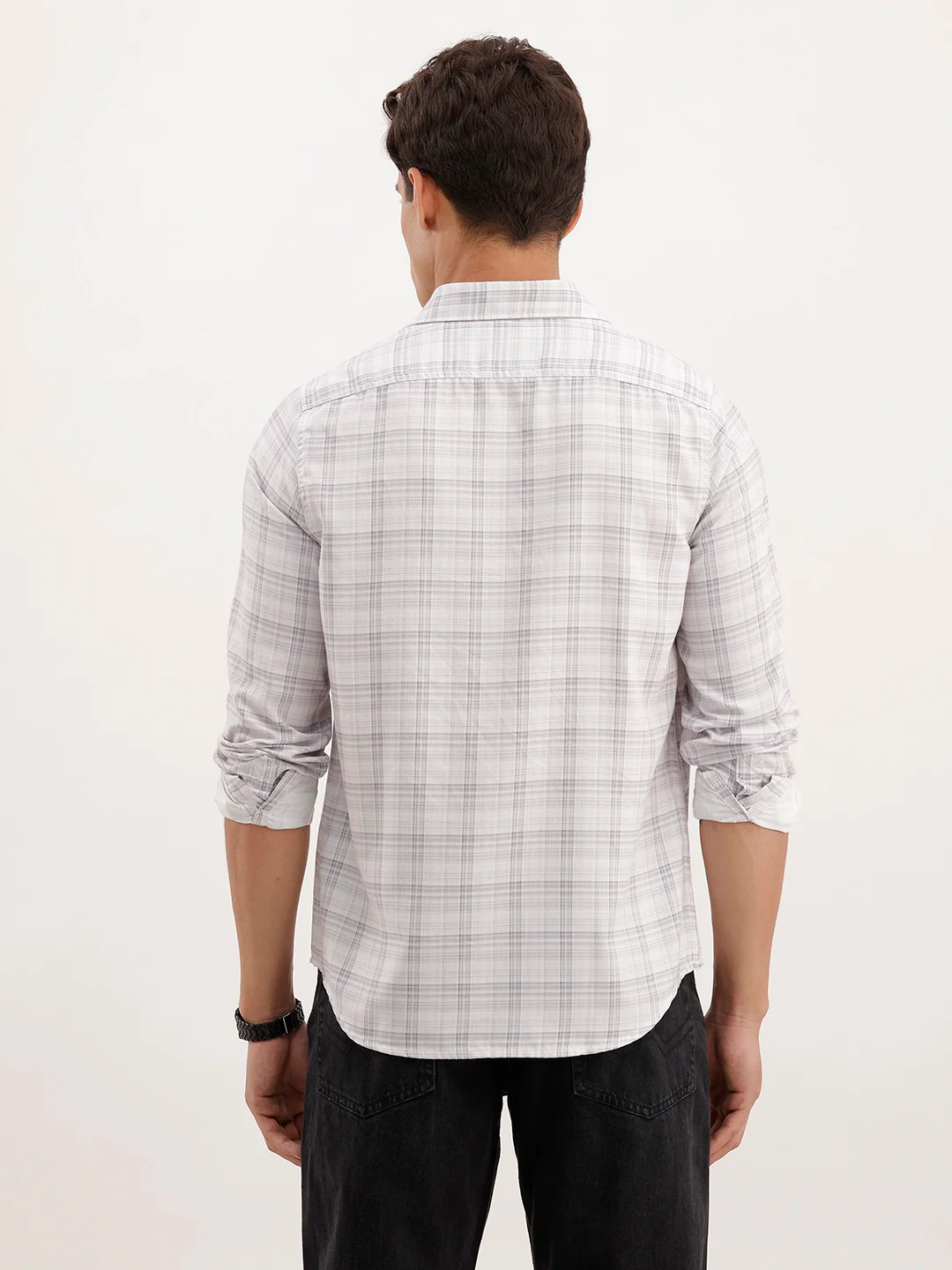 Regular Fit Checkered Shirt | Off White - Image 3