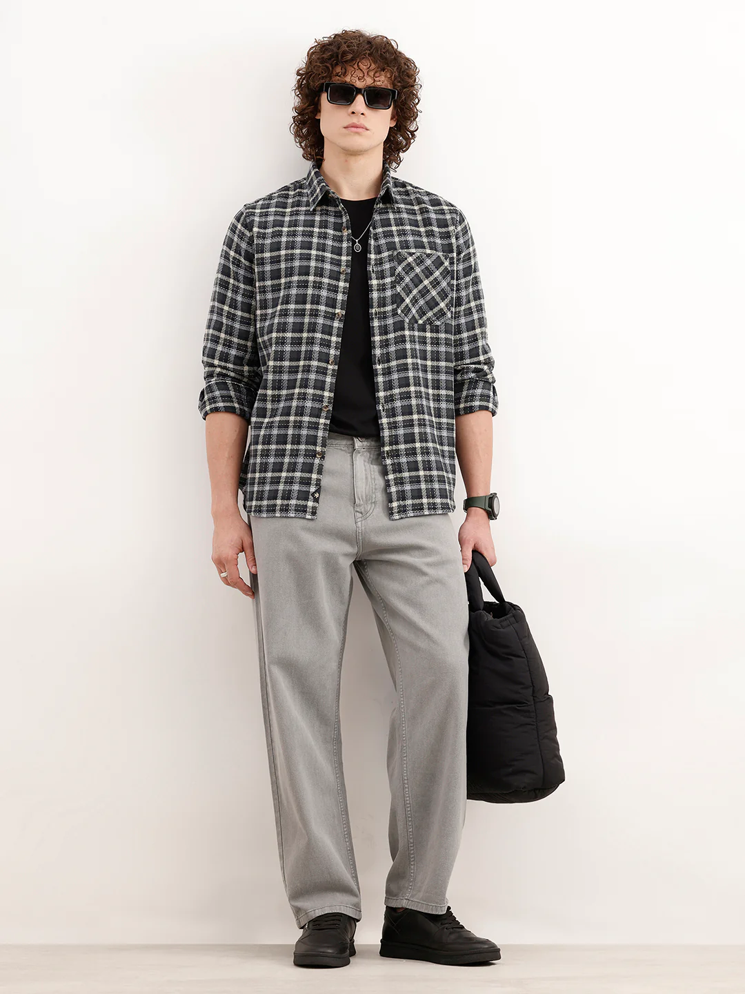 Regular Fit Checkered Shirt | Olive - Image 2