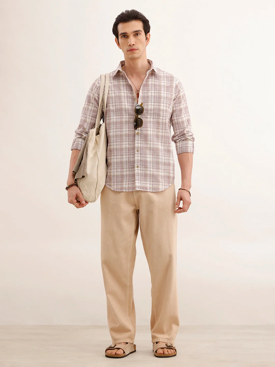Regular Fit Checkered Shirt | Pink - Image 2