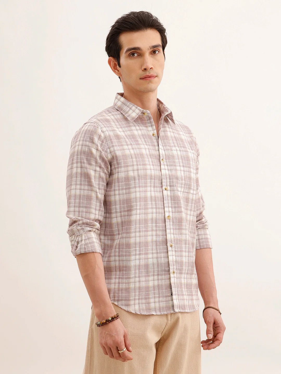Regular Fit Checkered Shirt | Pink - Image 4