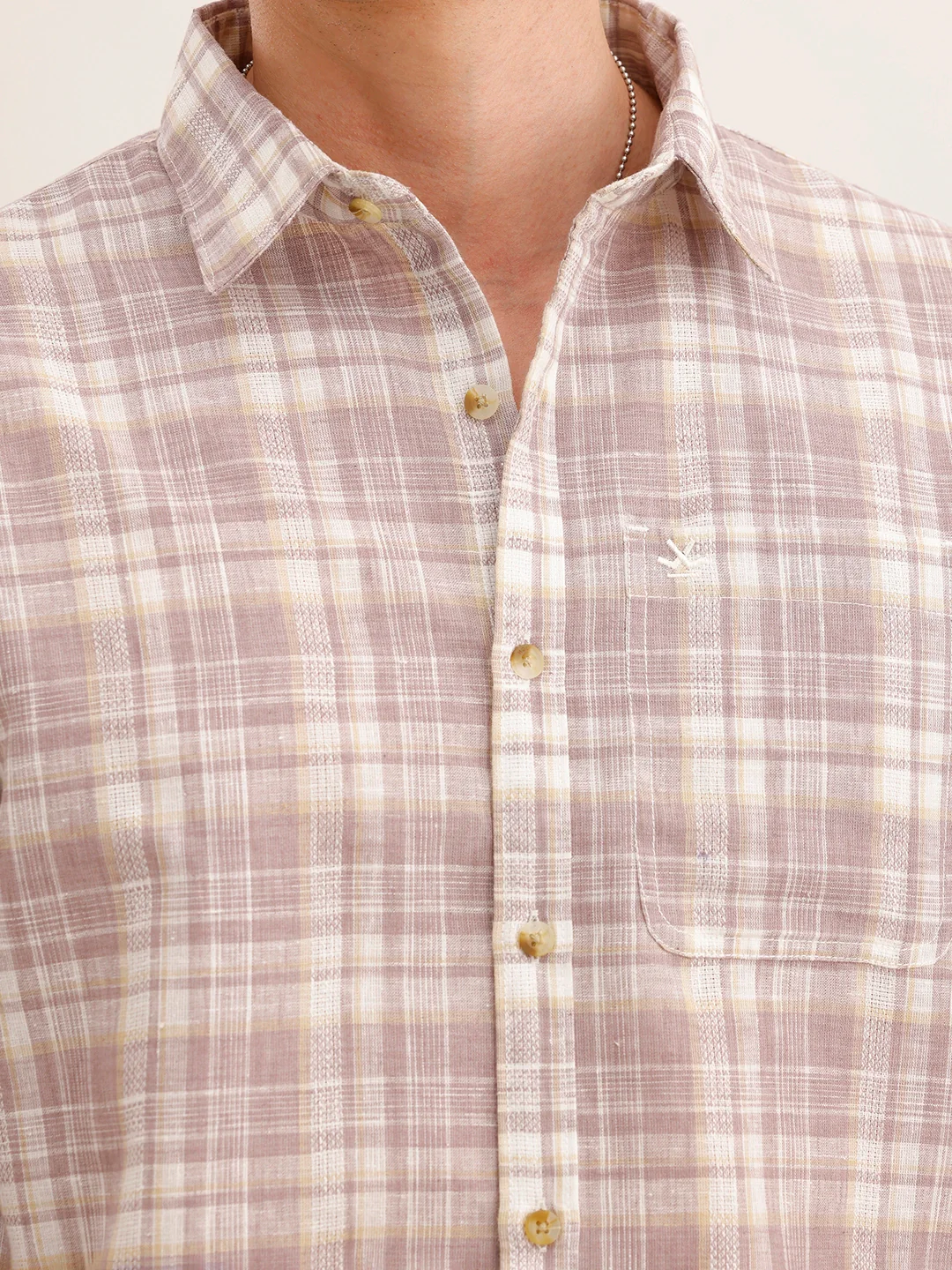 Regular Fit Checkered Shirt | Pink - Image 5