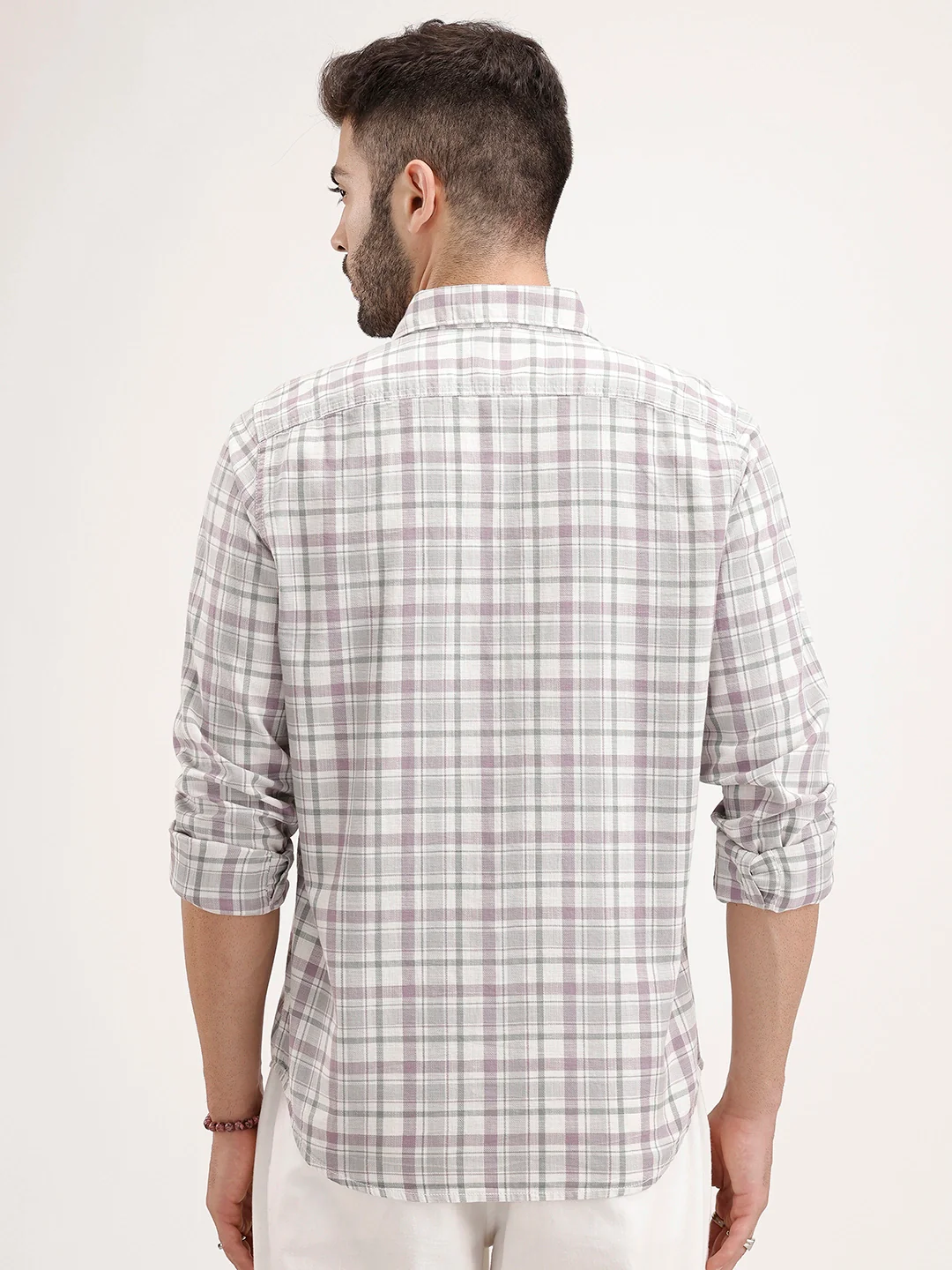 Regular Fit Checkered Shirt | Purple - Image 3