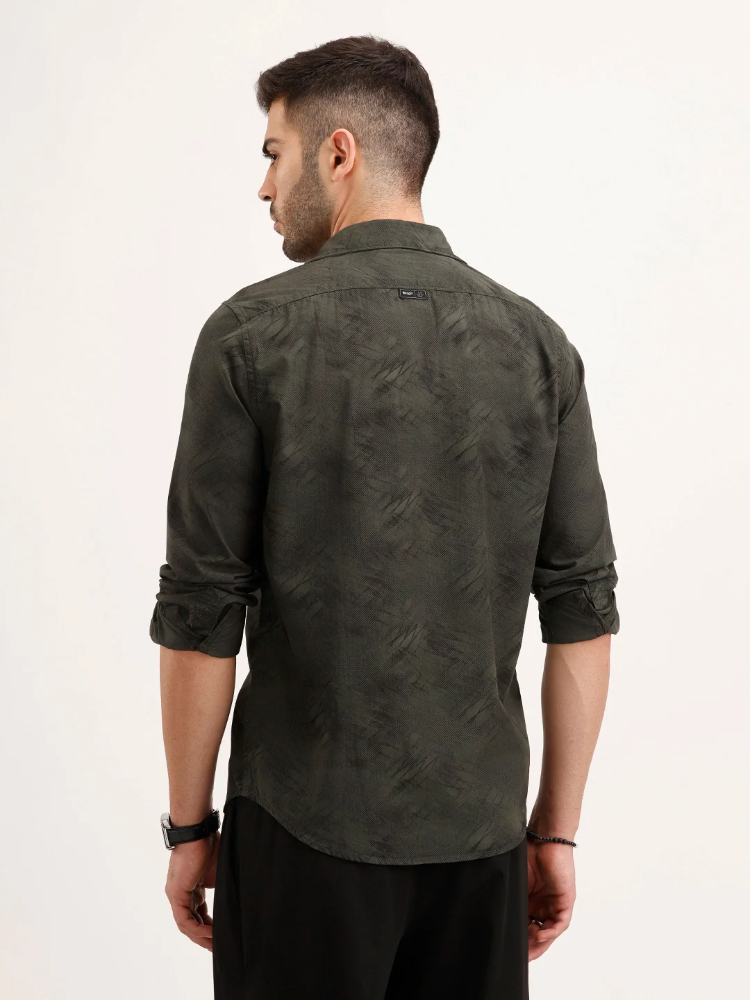 Regular Fit Full Sleeve AOP Shirt | Green - Image 3