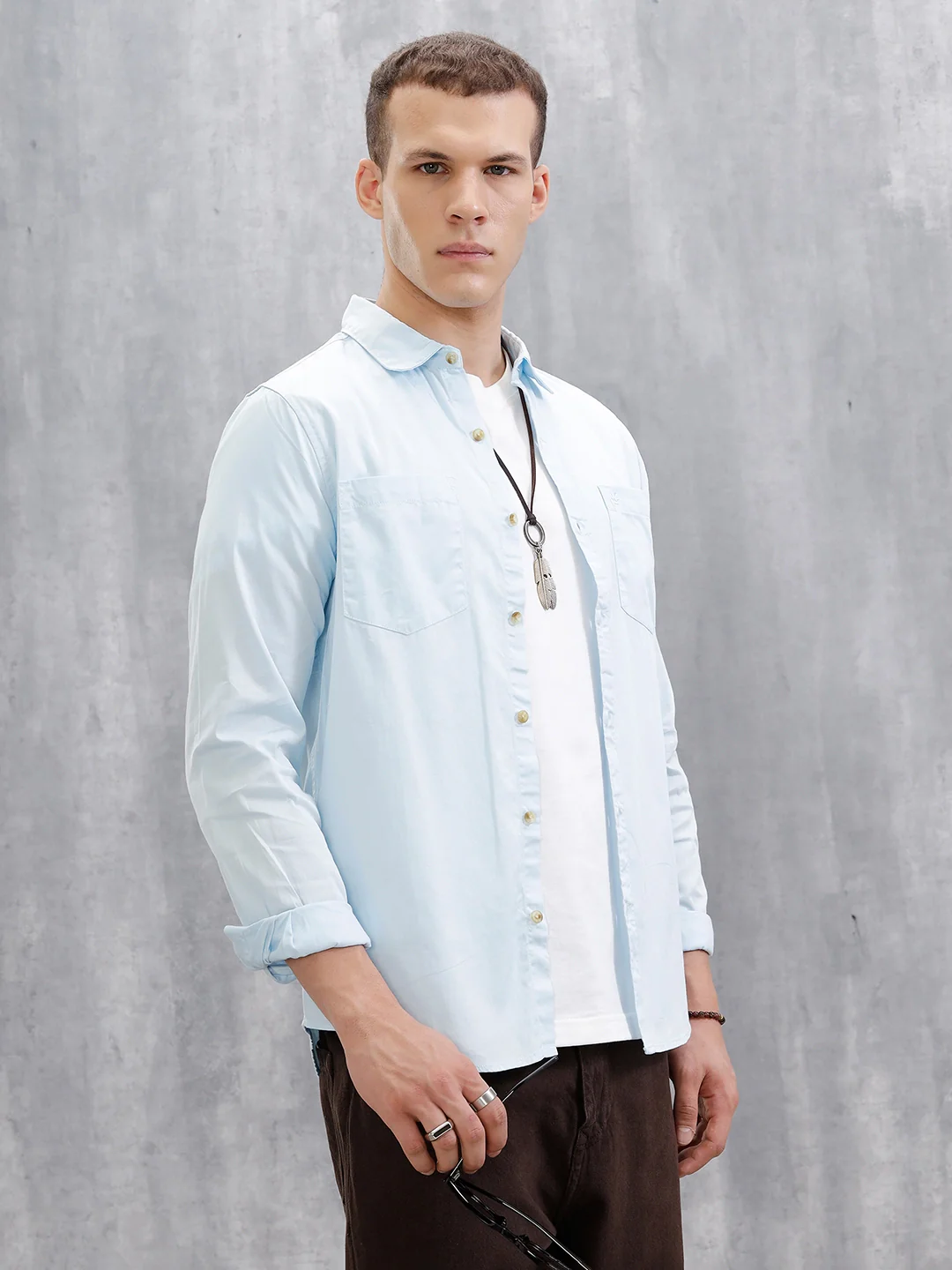 Regular Fit Full Sleeve Shirt | Blue - Image 4