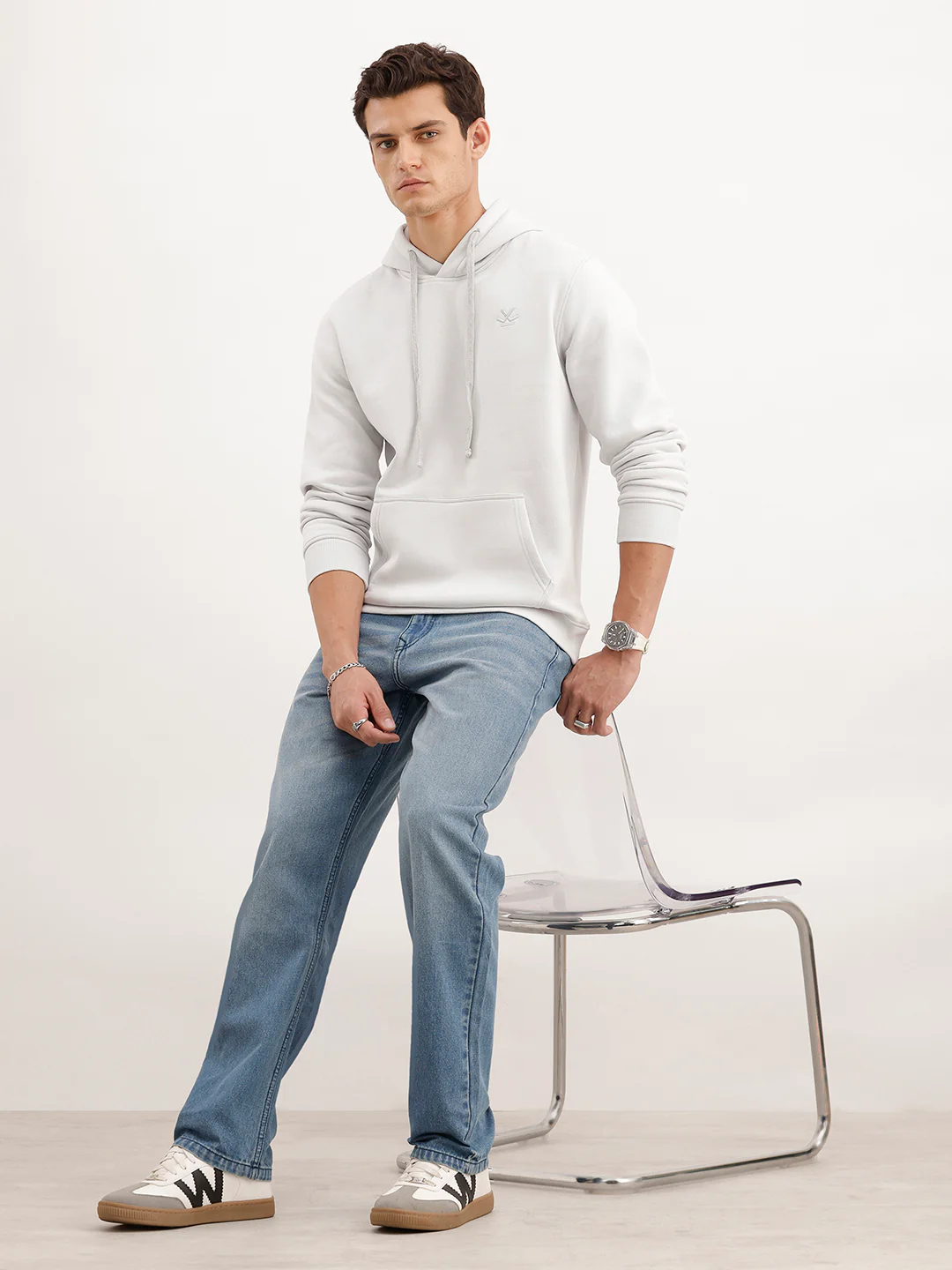 Regular Fit Hooded Sweatshirt  | Grey - Image 2