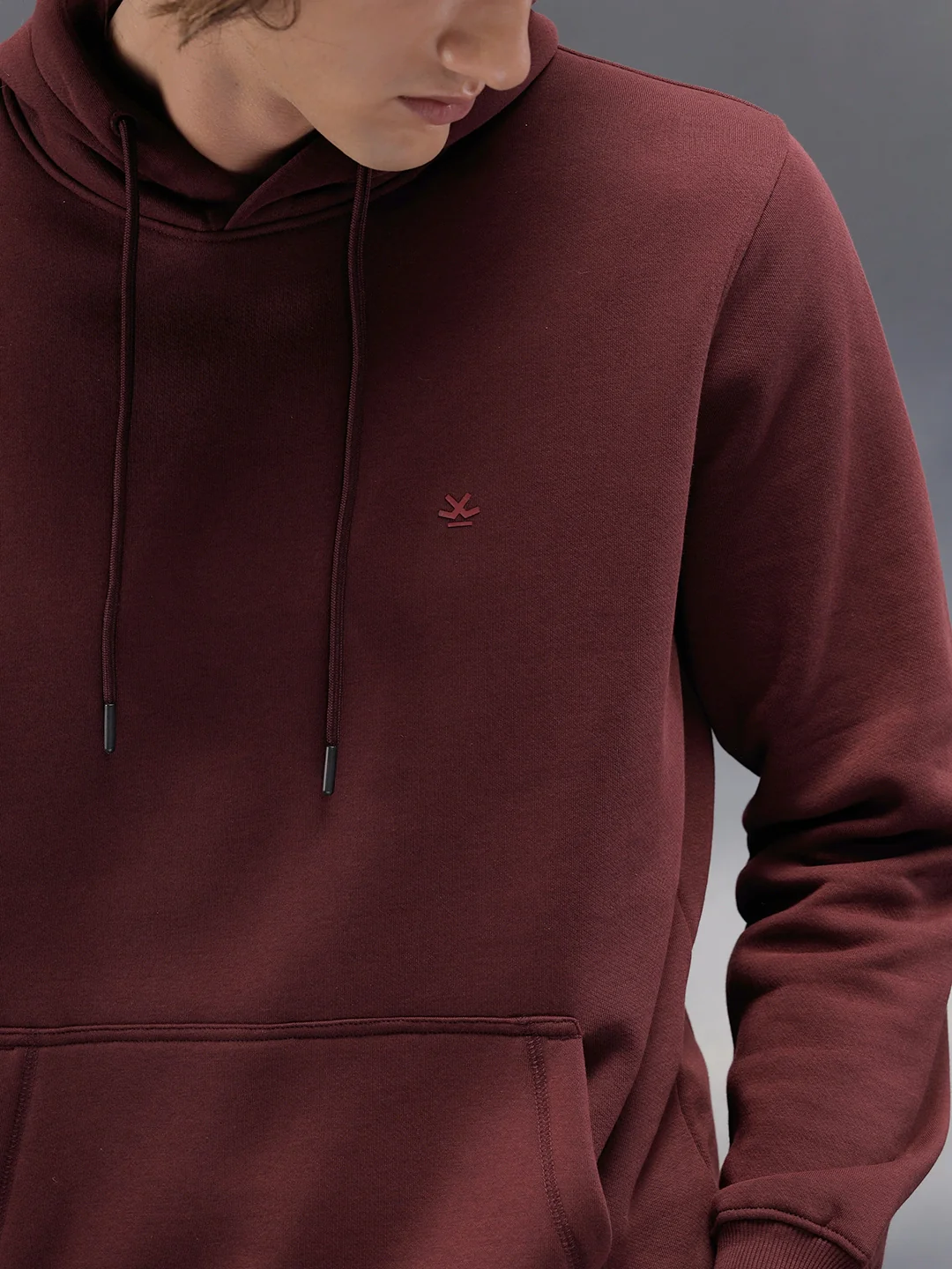 Regular Fit Maroon Hooded Pullover In Super Soft Fabric | Maroon - Image 5