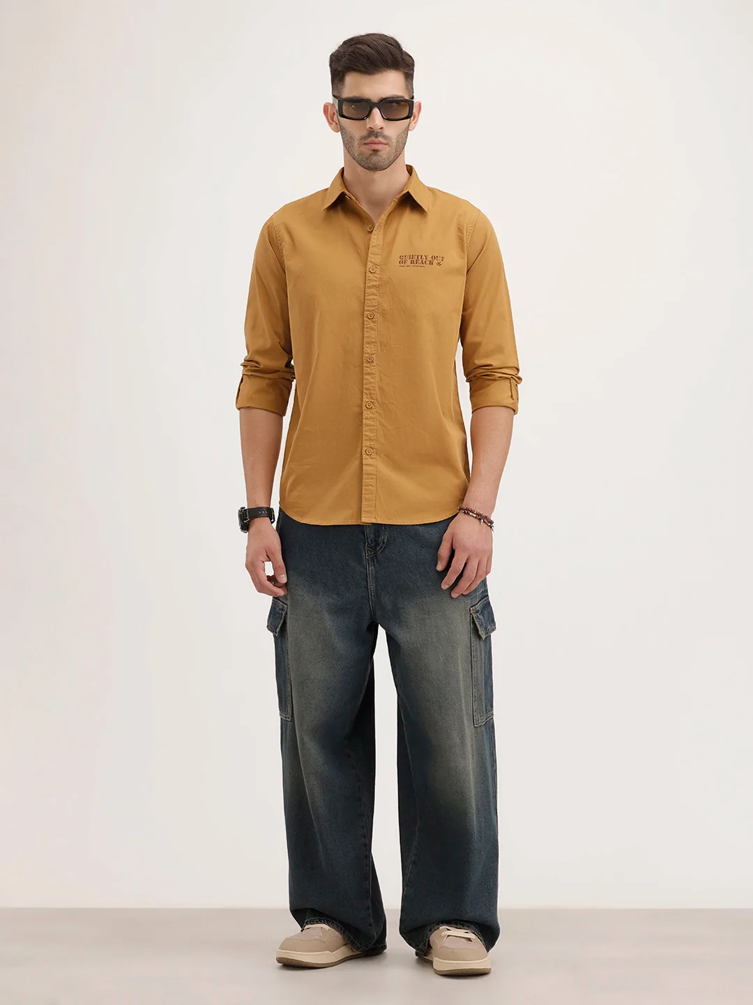 Regular Fit Placement Printed Shirt | Khaki - Image 2