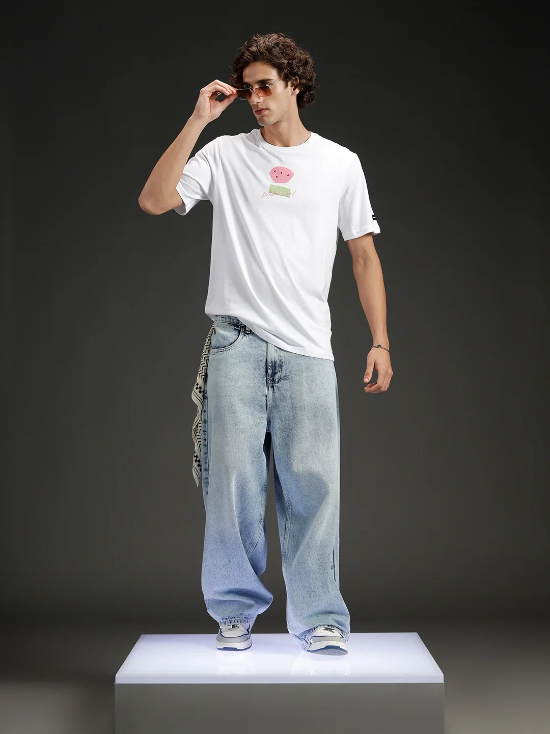 Regular fit Printed T-shirt for Men's | White - Image 2