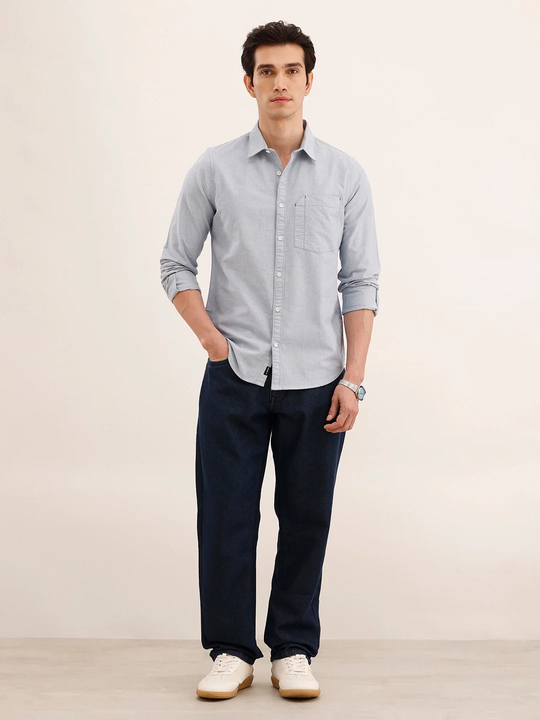 Regular Fit Solid Shirt | Blue - Image 2