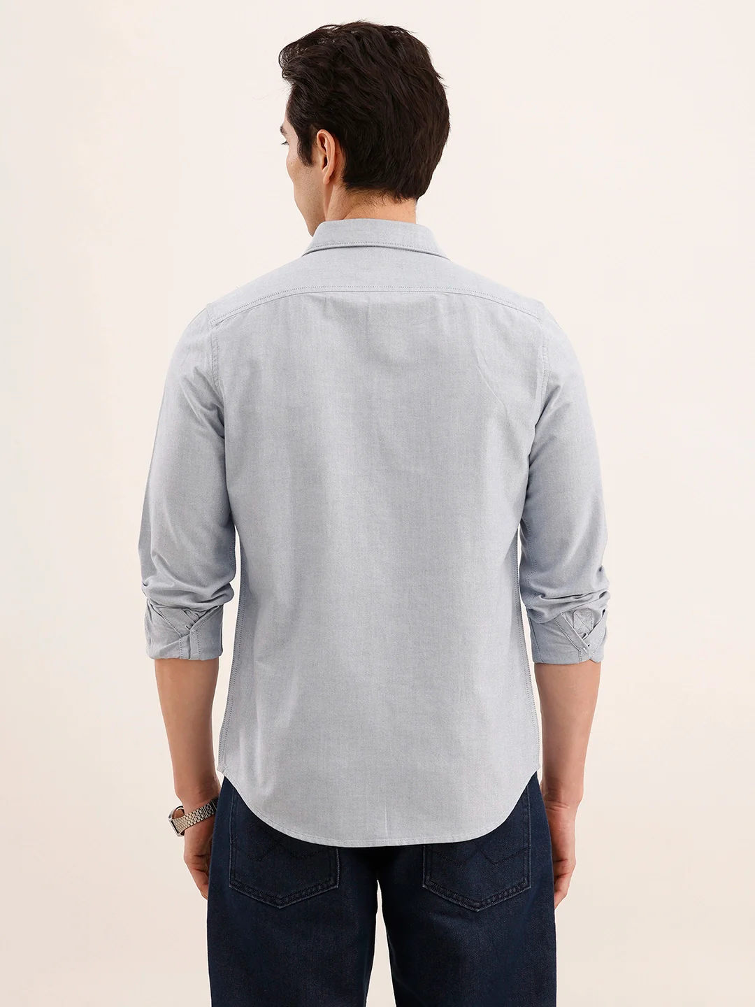 Regular Fit Solid Shirt | Blue - Image 3