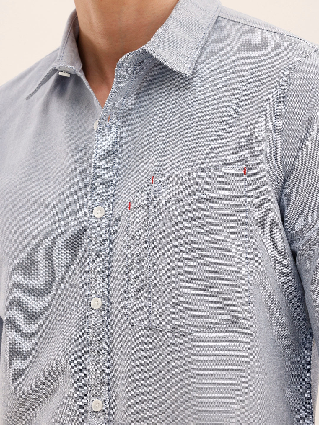 Regular Fit Solid Shirt | Blue - Image 5
