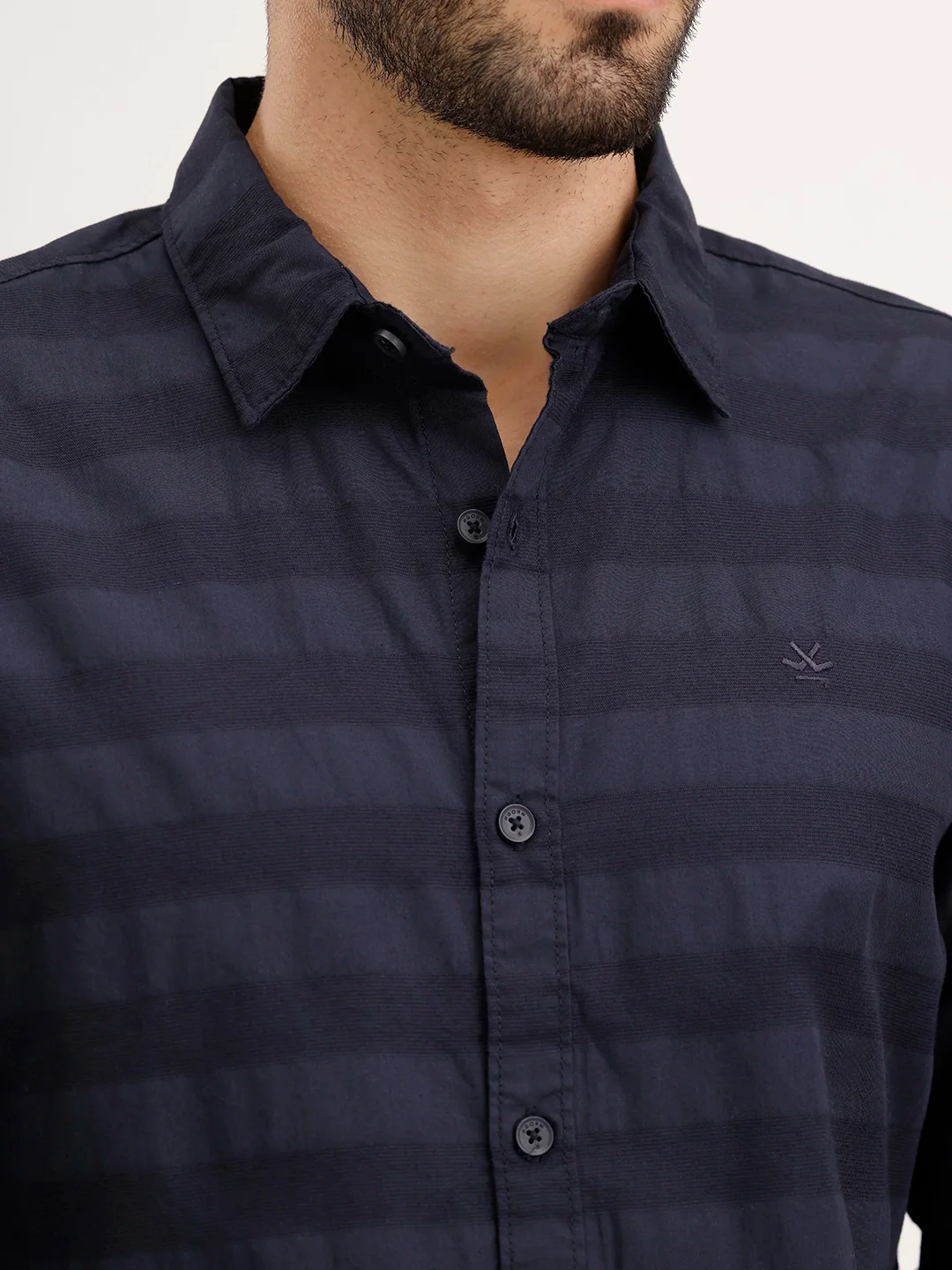 Regular Fit Striped Full Sleeve Shirt | Blue - Image 5