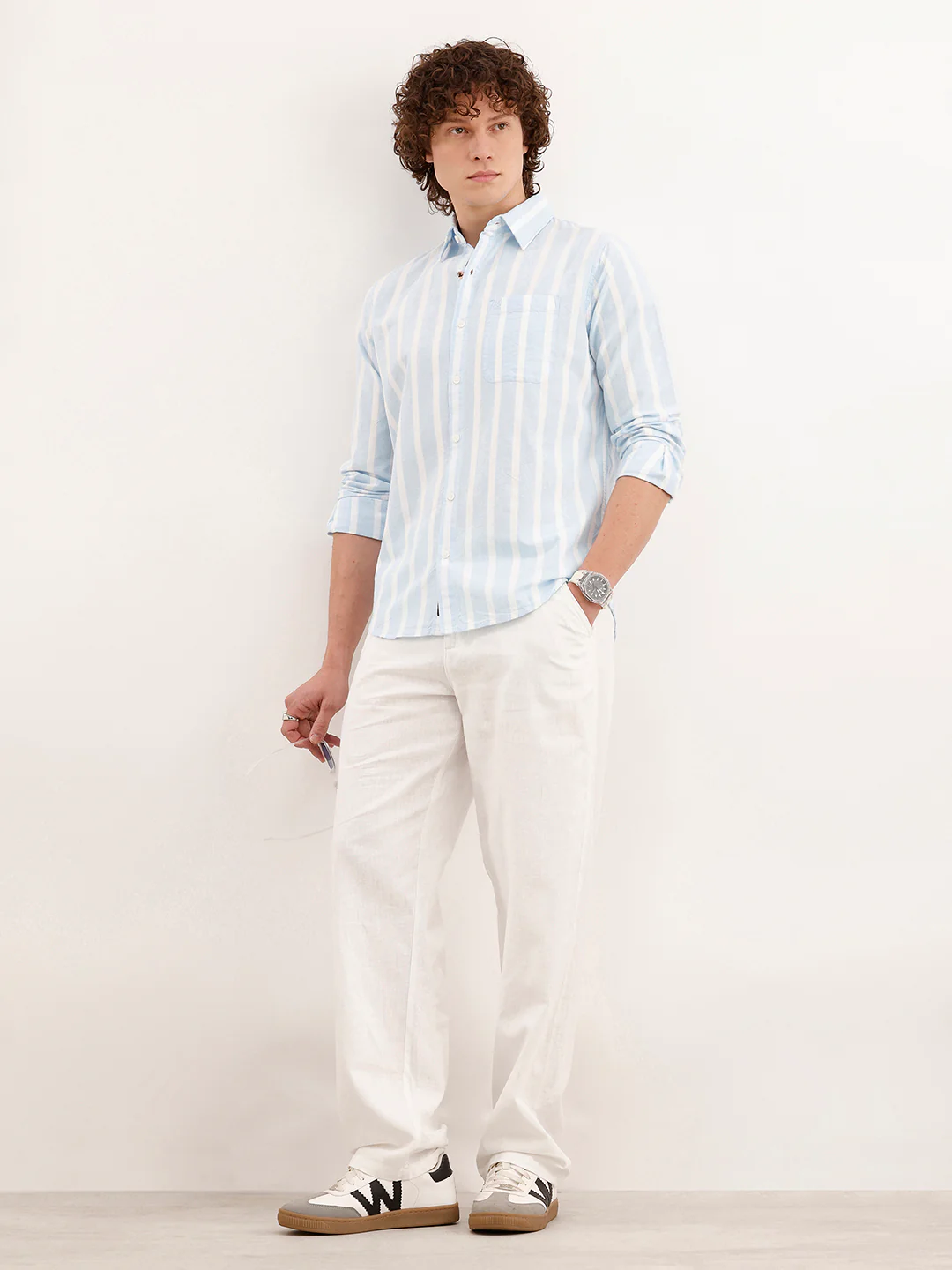 Regular Fit Striped Shirt  | Blue - Image 2