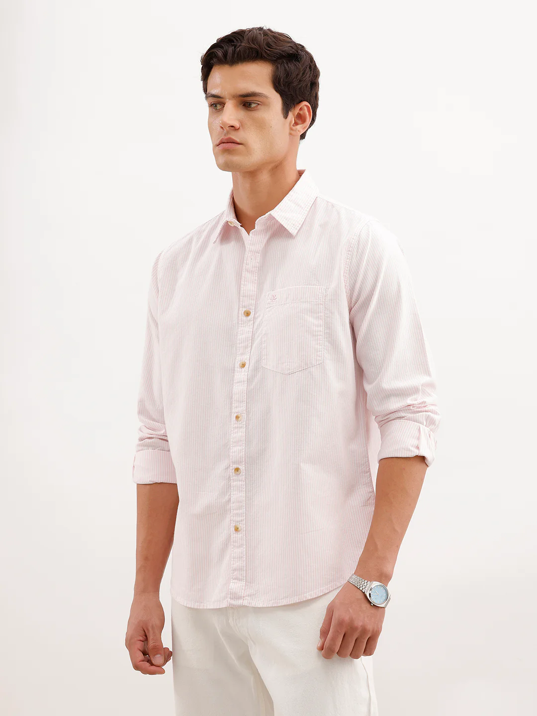 Regular Fit Striped Shirt  | Pink - Image 4