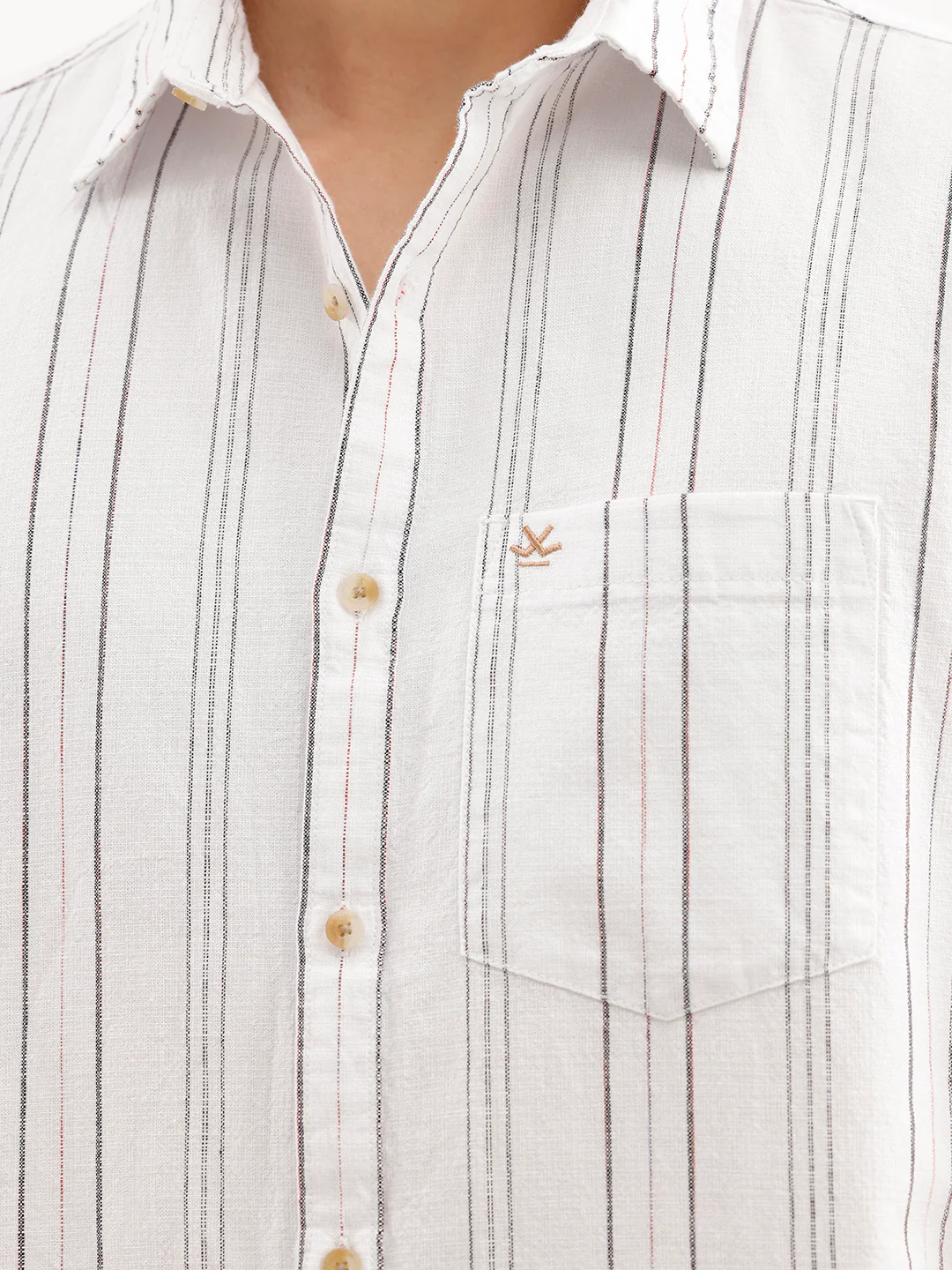 Regular Fit Striped Shirt  | White - Image 5
