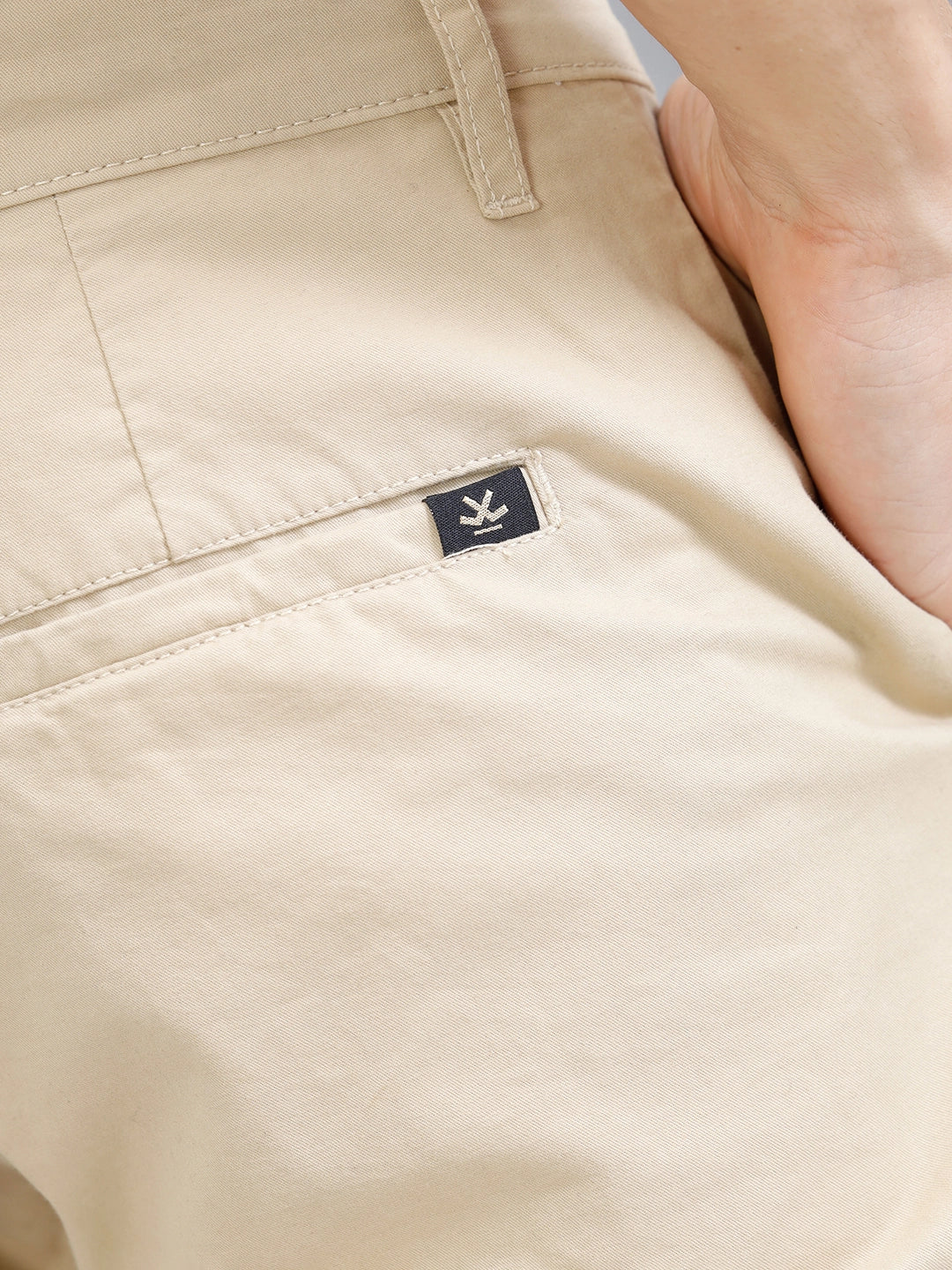 Relaxed Fit 100% Cotton Clean Look Trouser | Cream - Image 5