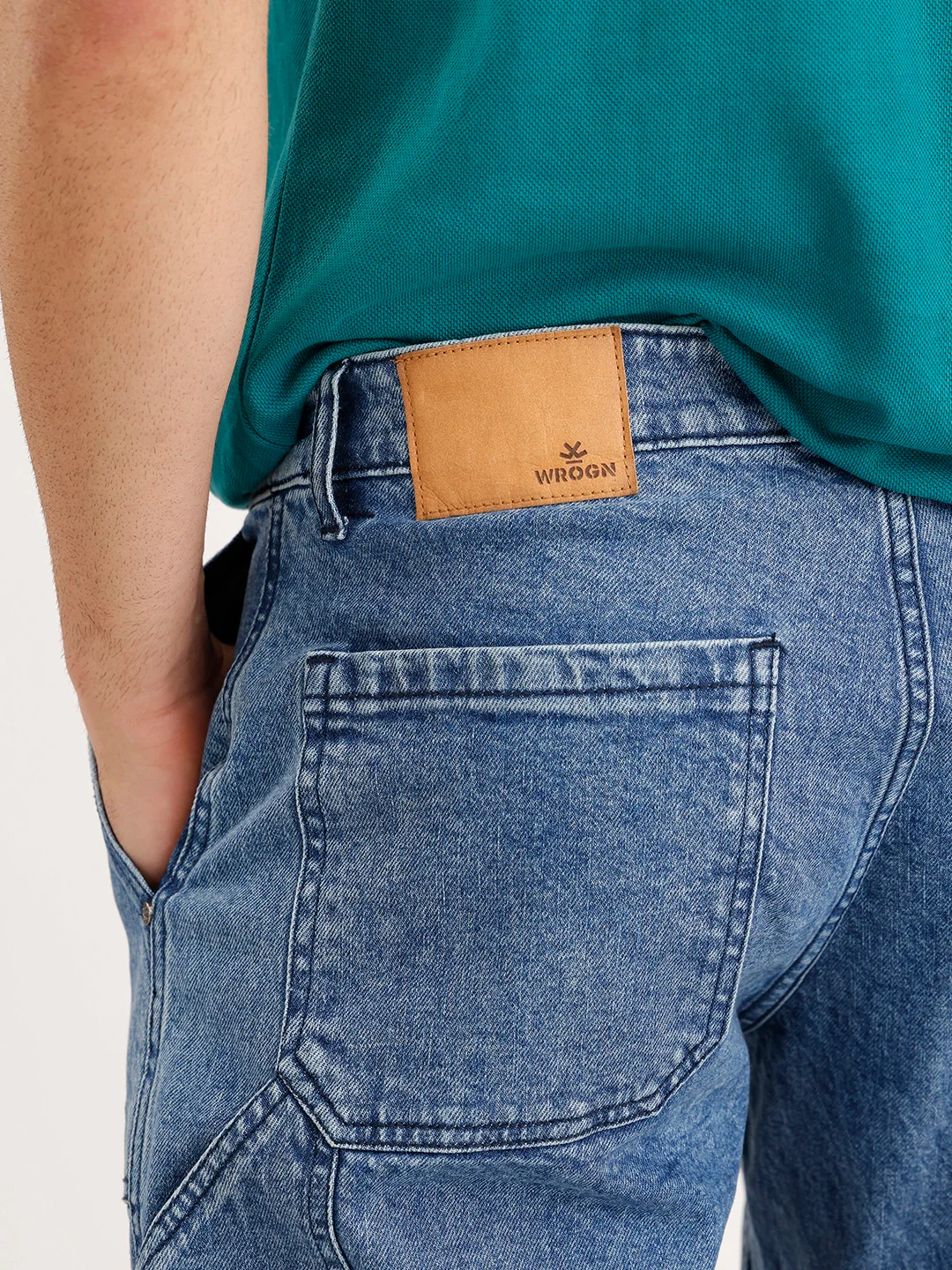 Relaxed Fit Cargo Denim Jeans | Light Blue - Image 6