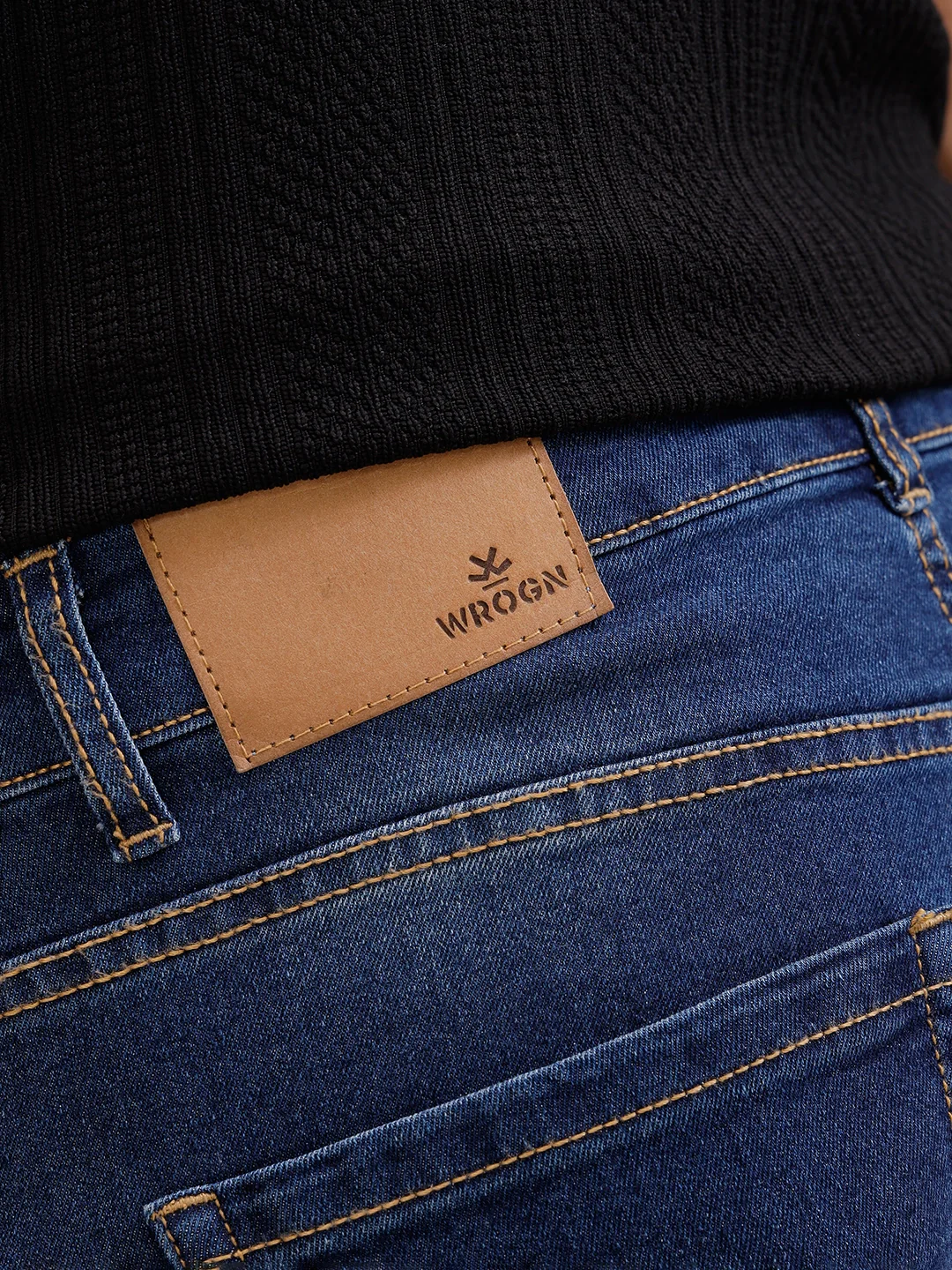 Relaxed Fit Cotton Stretch Mid Washed Jeans | Blue - Image 5