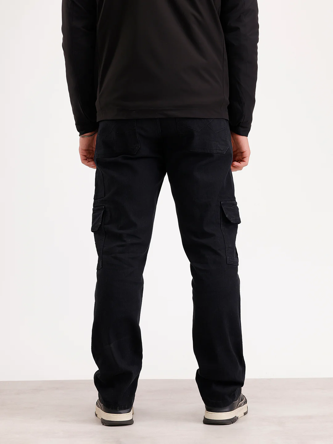 Relaxed Fit Denim Cargo  | Black - Image 3