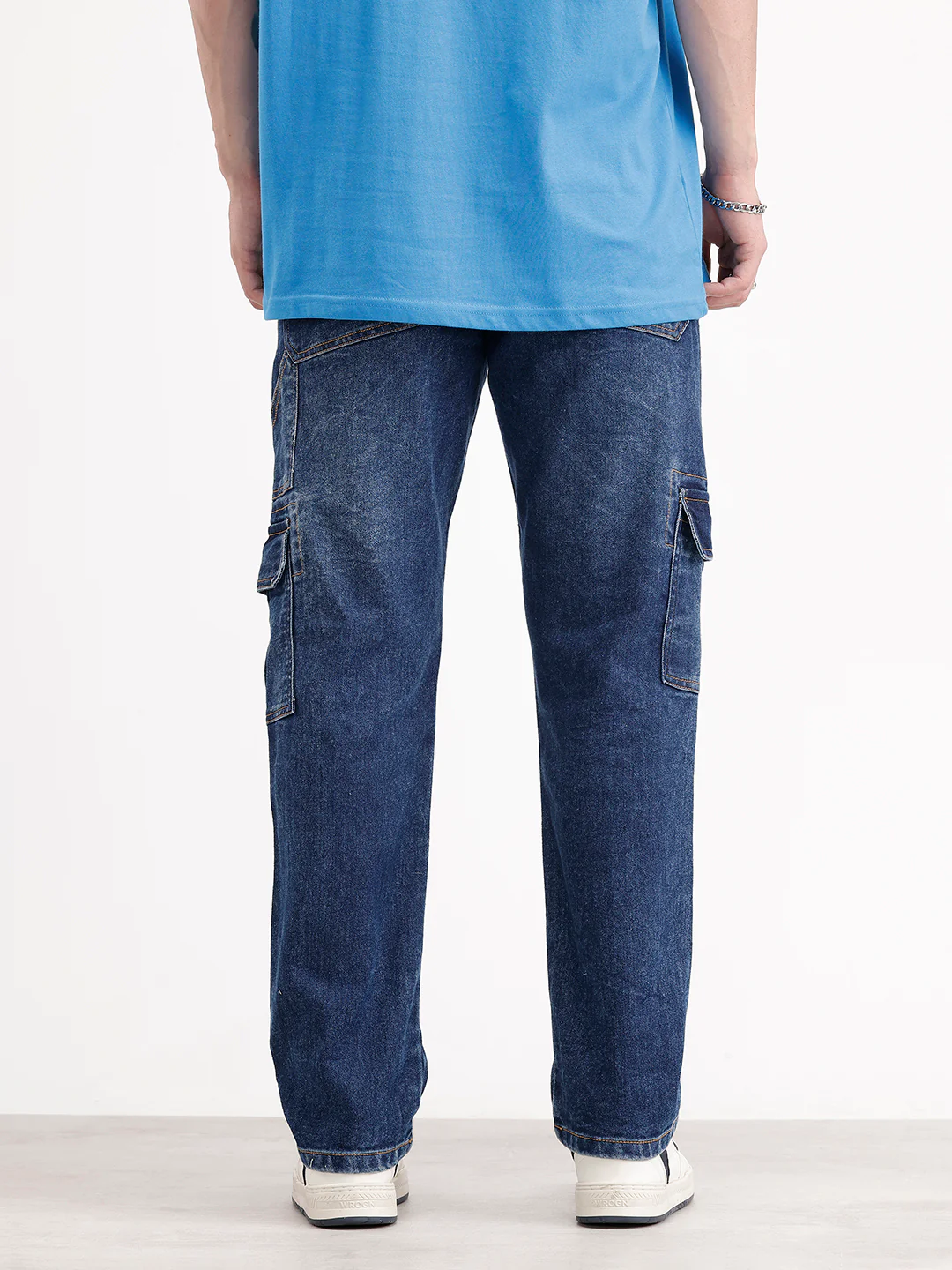 Relaxed Fit Denim Cargo | Dark Blue - Image 3